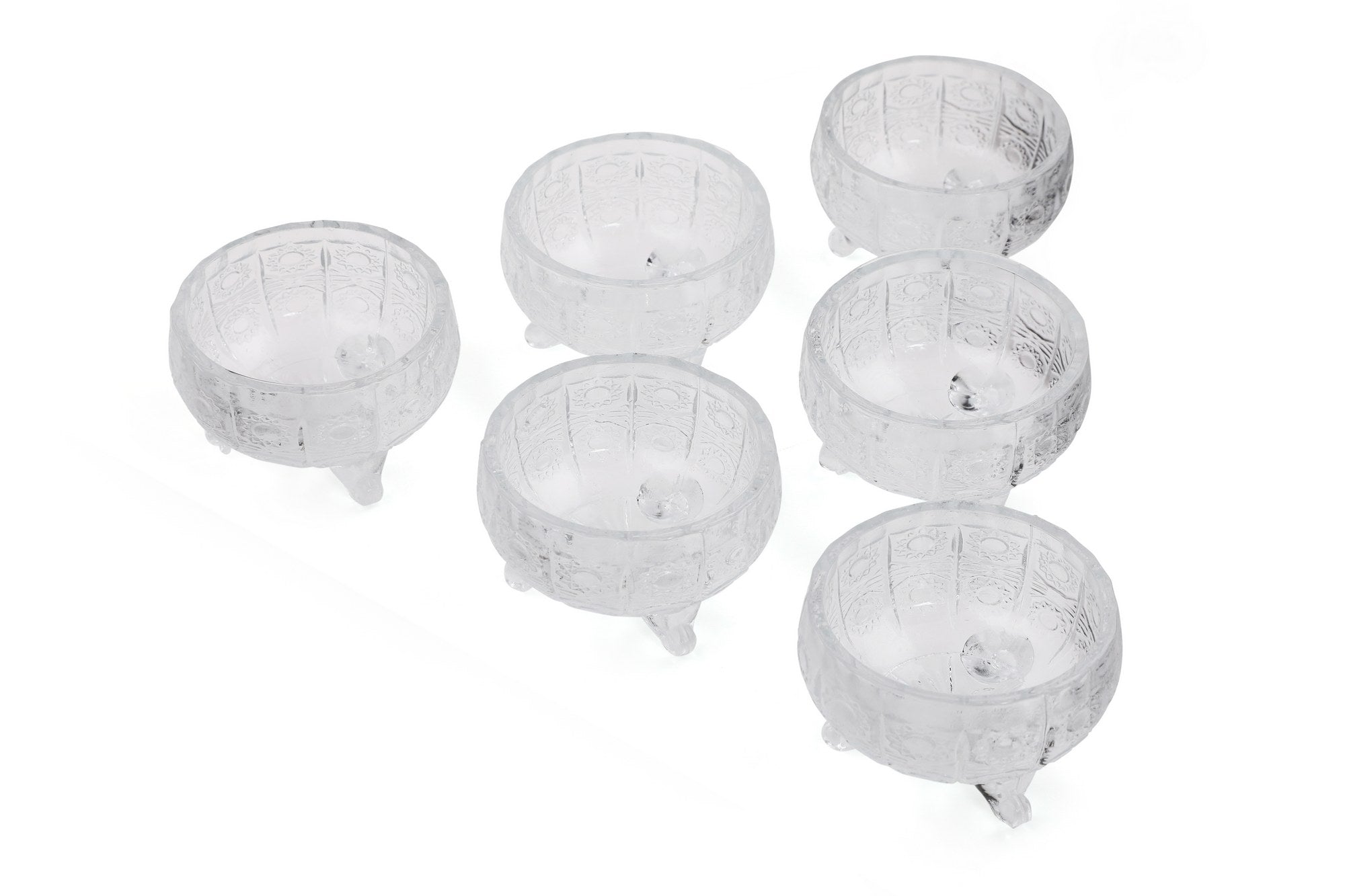 Conjunto de taças de vidro – 8,5 x 8,5 x 5 cm – multicolorido