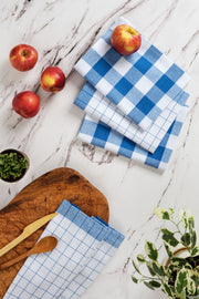 Conjunto de toalhas de cozinha – 45 x 65 cm – Azul – Algodão e poliéster