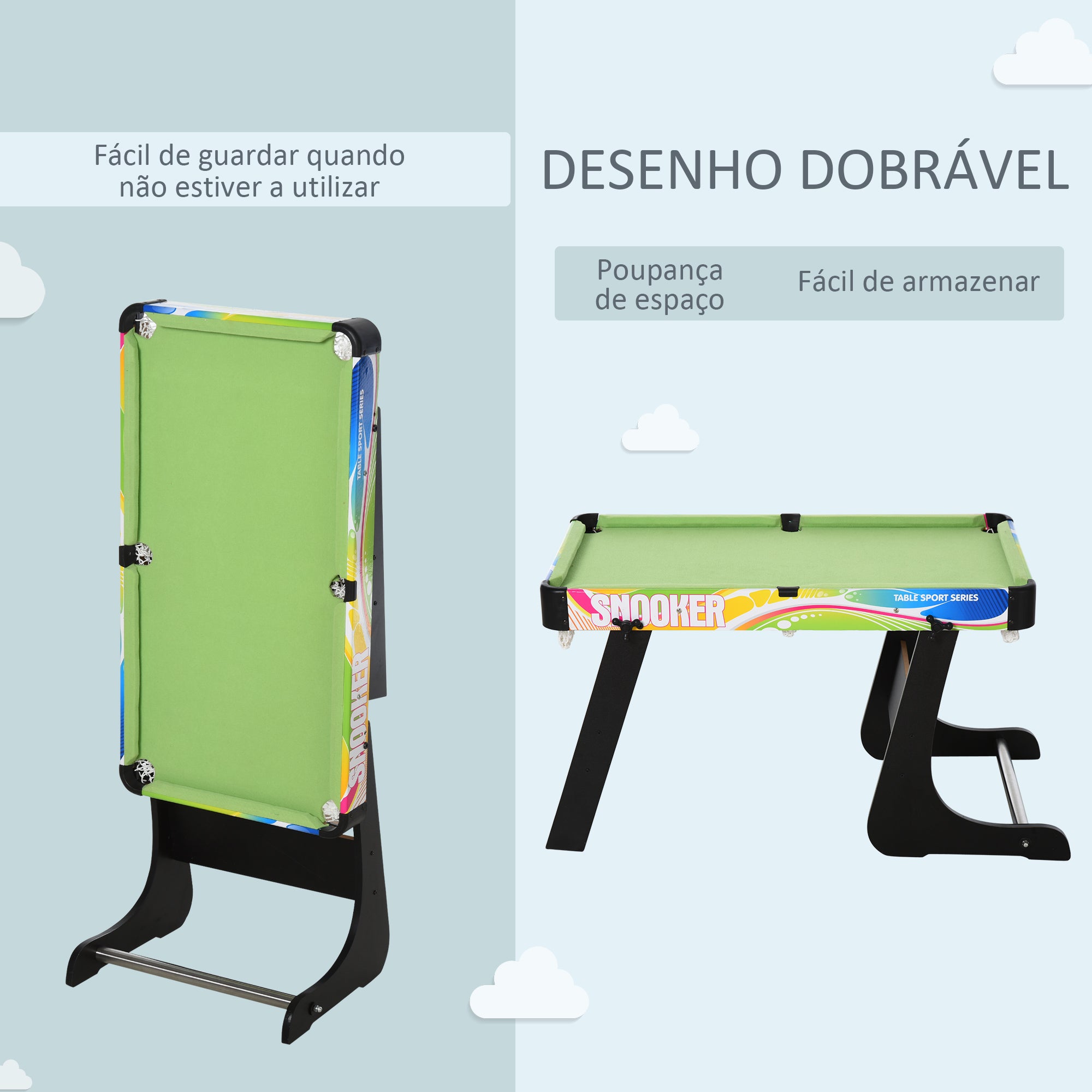 Mesa de Jogos 4 em 1 Multicor 86.5x43.5x64 cm