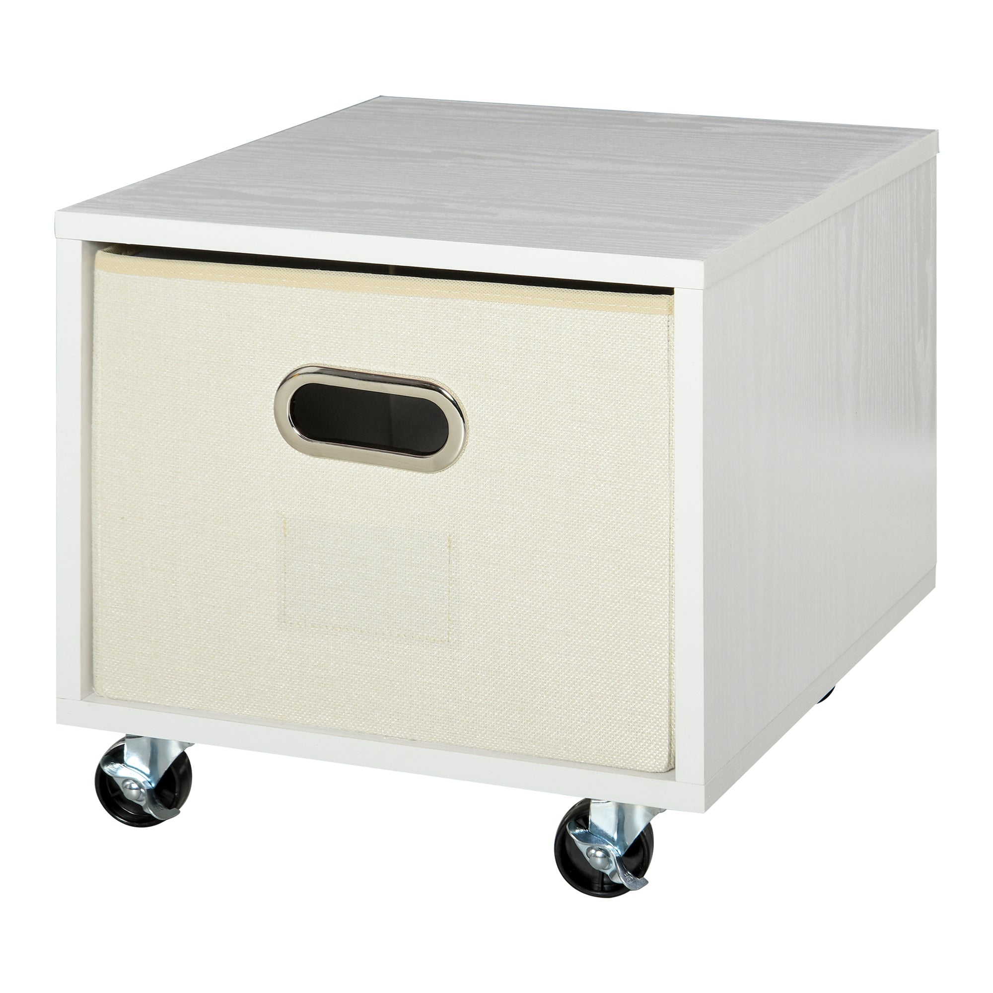 Gaveta Móvel com Caixa de Armazenamento de Pano Dobrável 36x40x35 cm - Branco