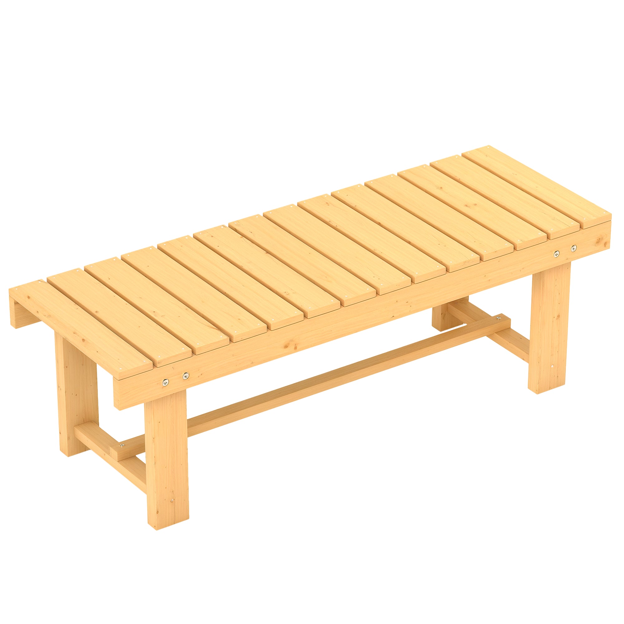 Banco de Jardim 2 Lugares Cor de Madeira Natural 110x38x35 cm