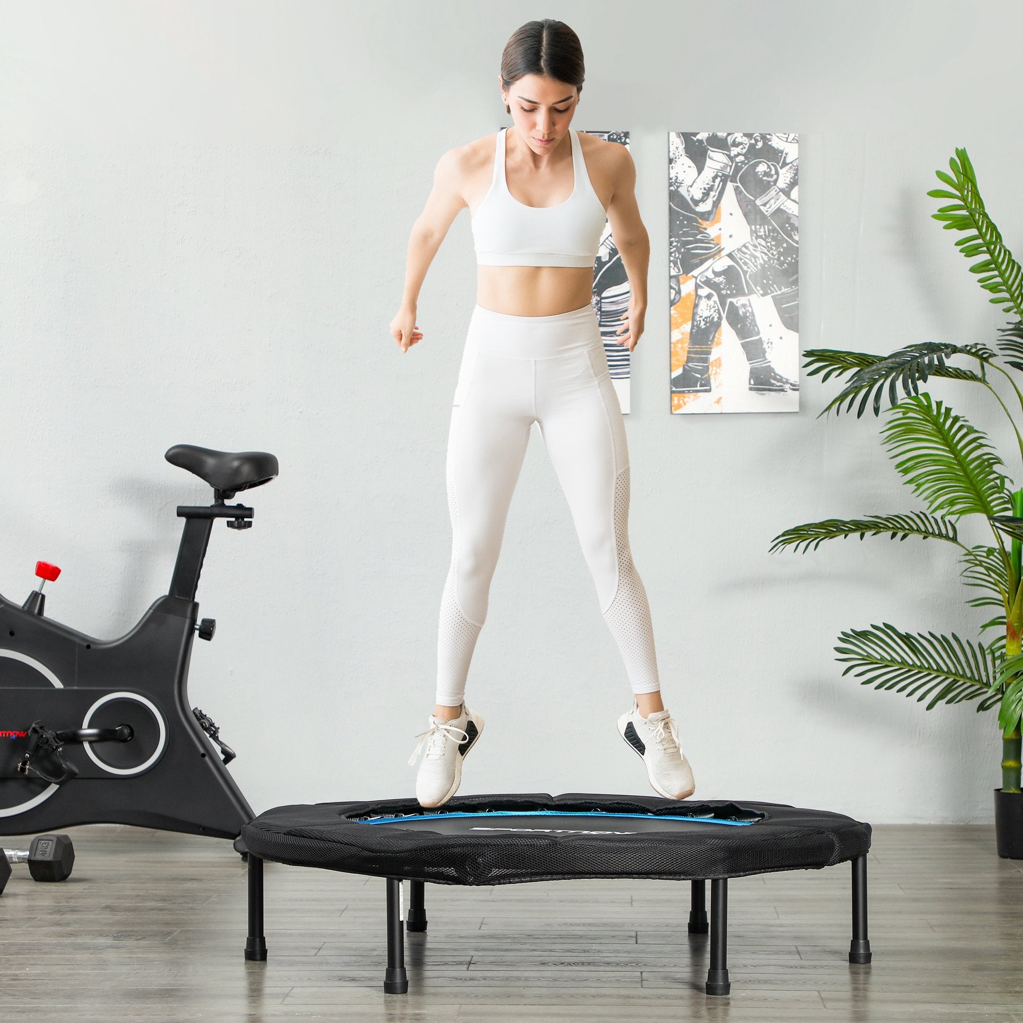 Trampolim Fitness – Ø102 cm – Azul – Aço, tecido Oxford e PP