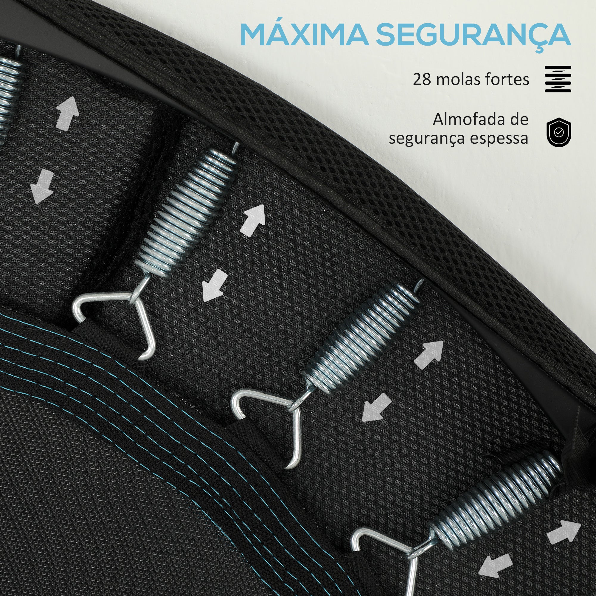 Trampolim Fitness – Ø102 cm – Azul – Aço, tecido Oxford e PP