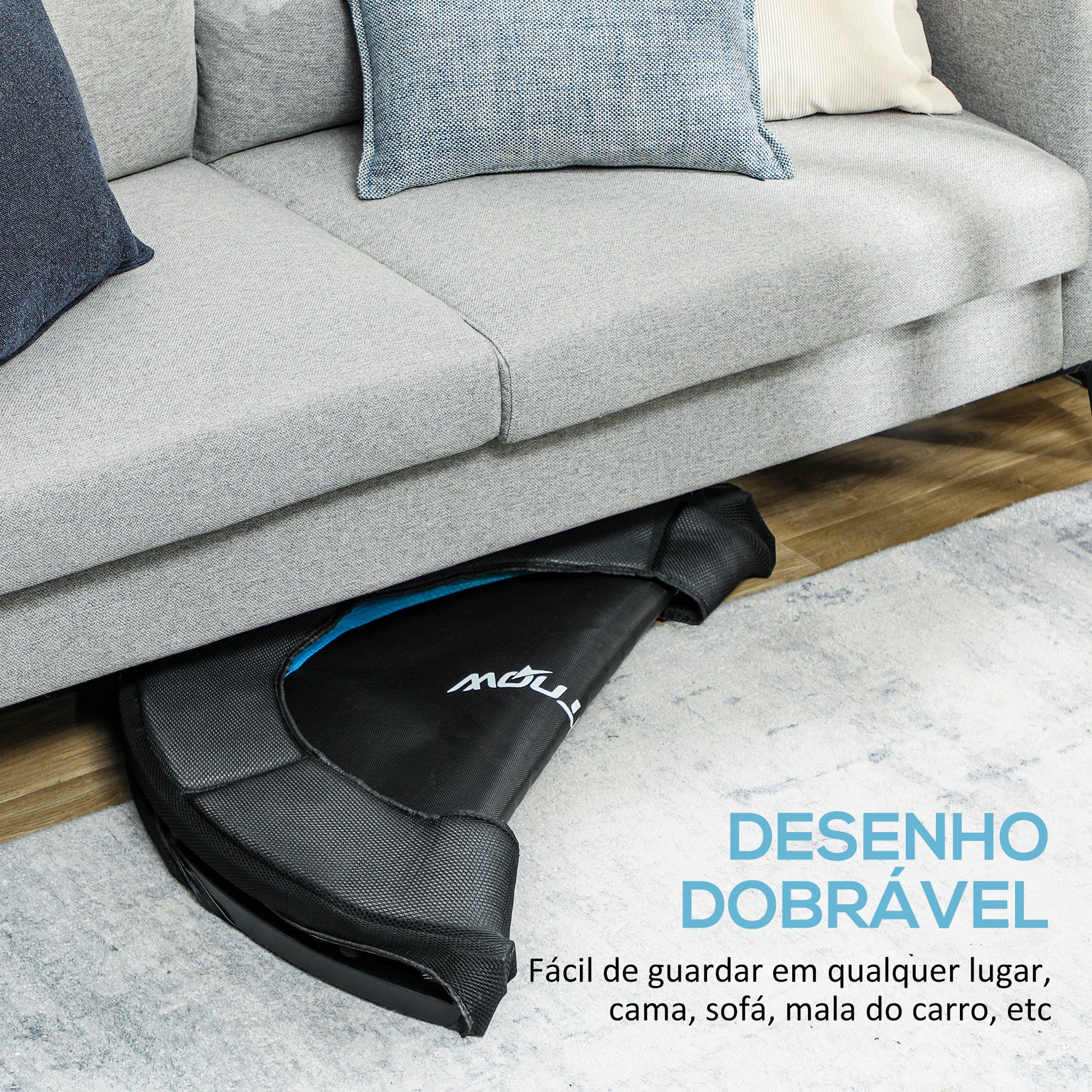 Trampolim Fitness – Ø102 cm – Azul – Aço, tecido Oxford e PP