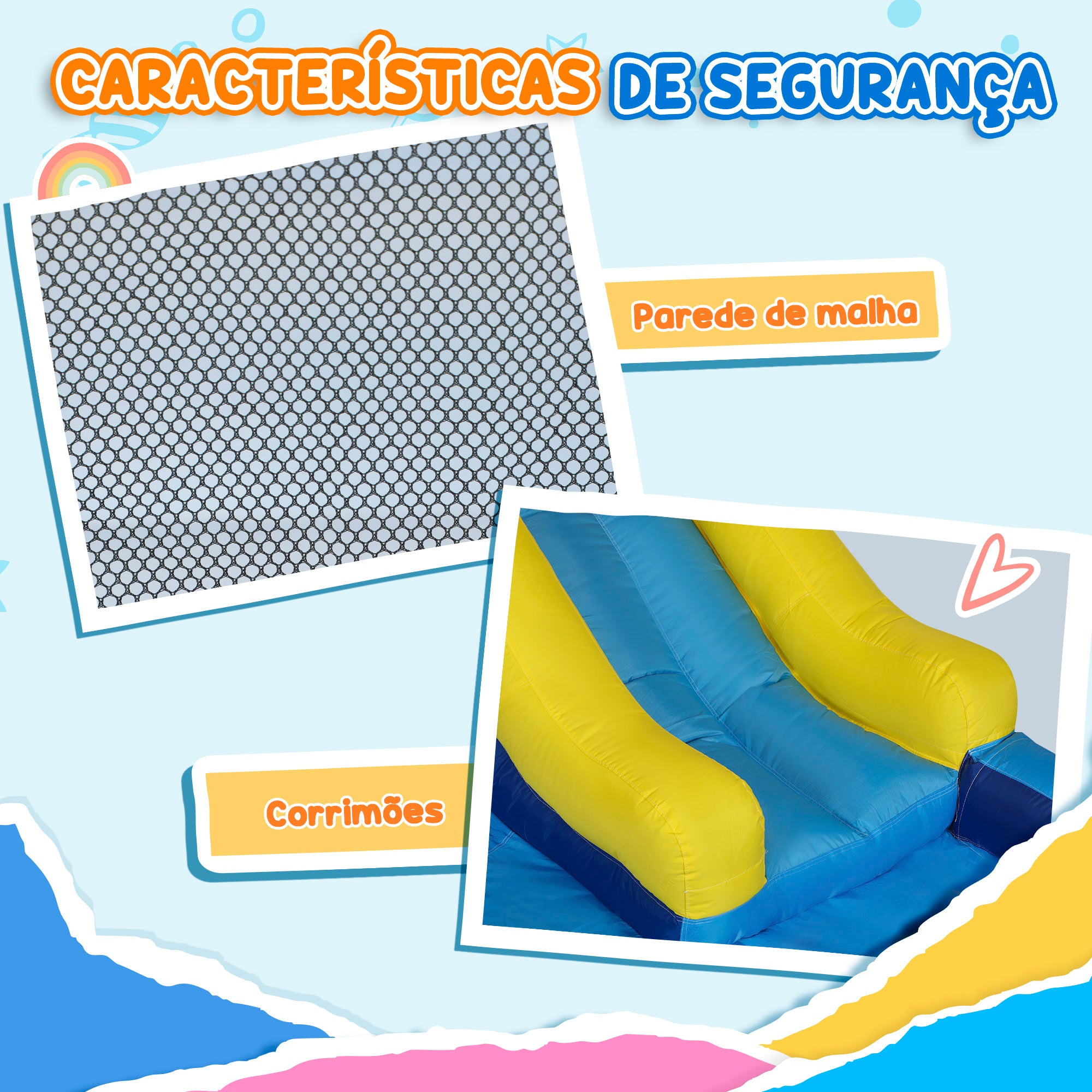 Castelo Insuflável Multicolorido 360x250x195 cm para Diversão Aquática