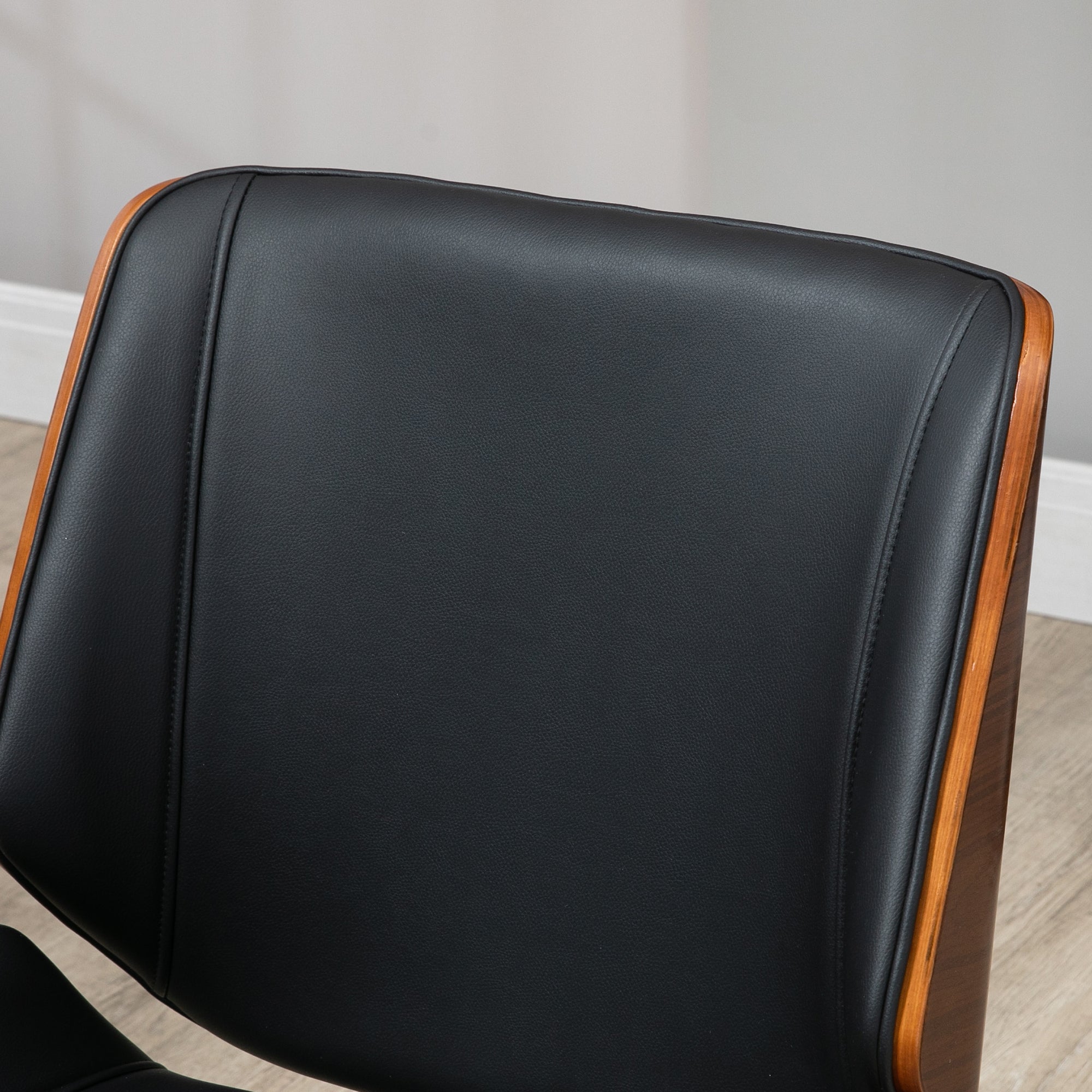 Cadeira de Escritório Ergonómica Giratória PU Preto 51x65,5x82-92cm