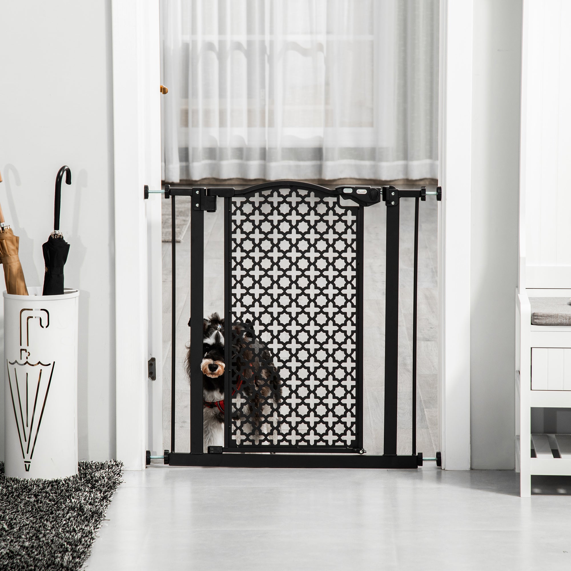 Barreira de Segurança para Cães - 68x2x76,2 cm - Preto