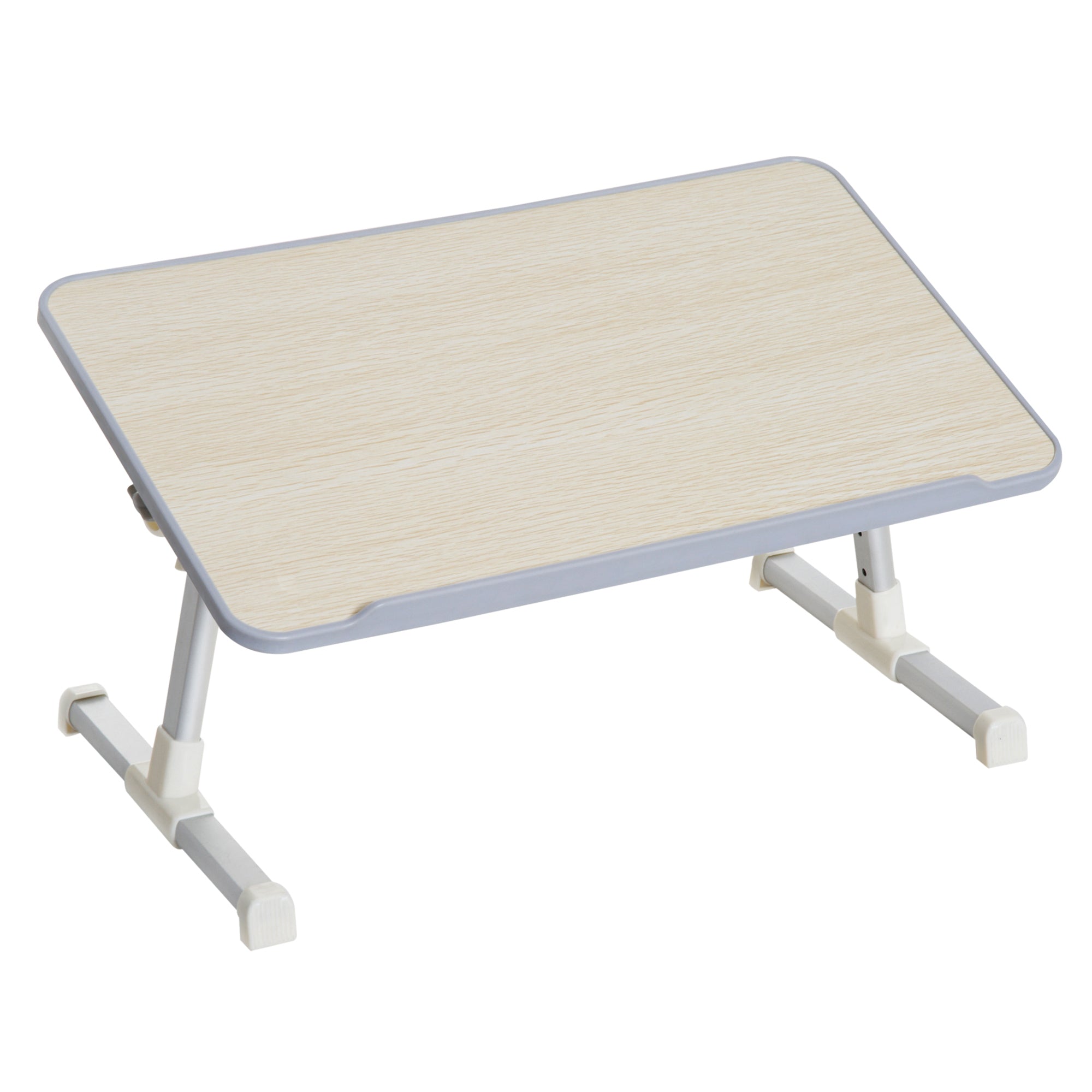 Mesa Secretária Ajustável e Dobrável 54x30x(22,5-32)cm - Carvalho e Prateado