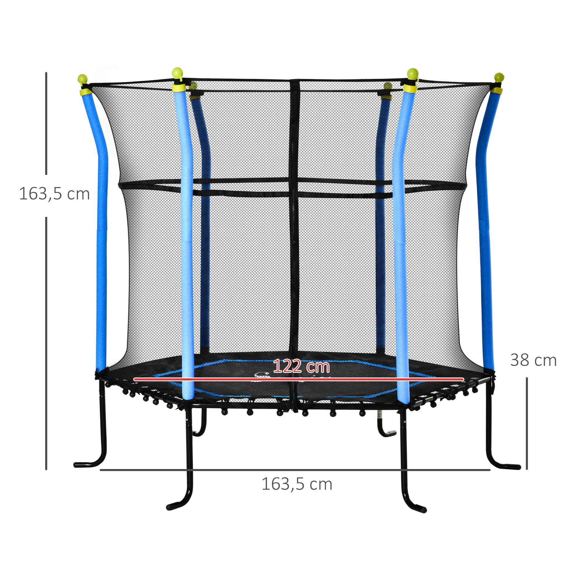 Trampolim Infantil Azul Ø163,5x163,5 cm para Crianças acima de 3 Anos