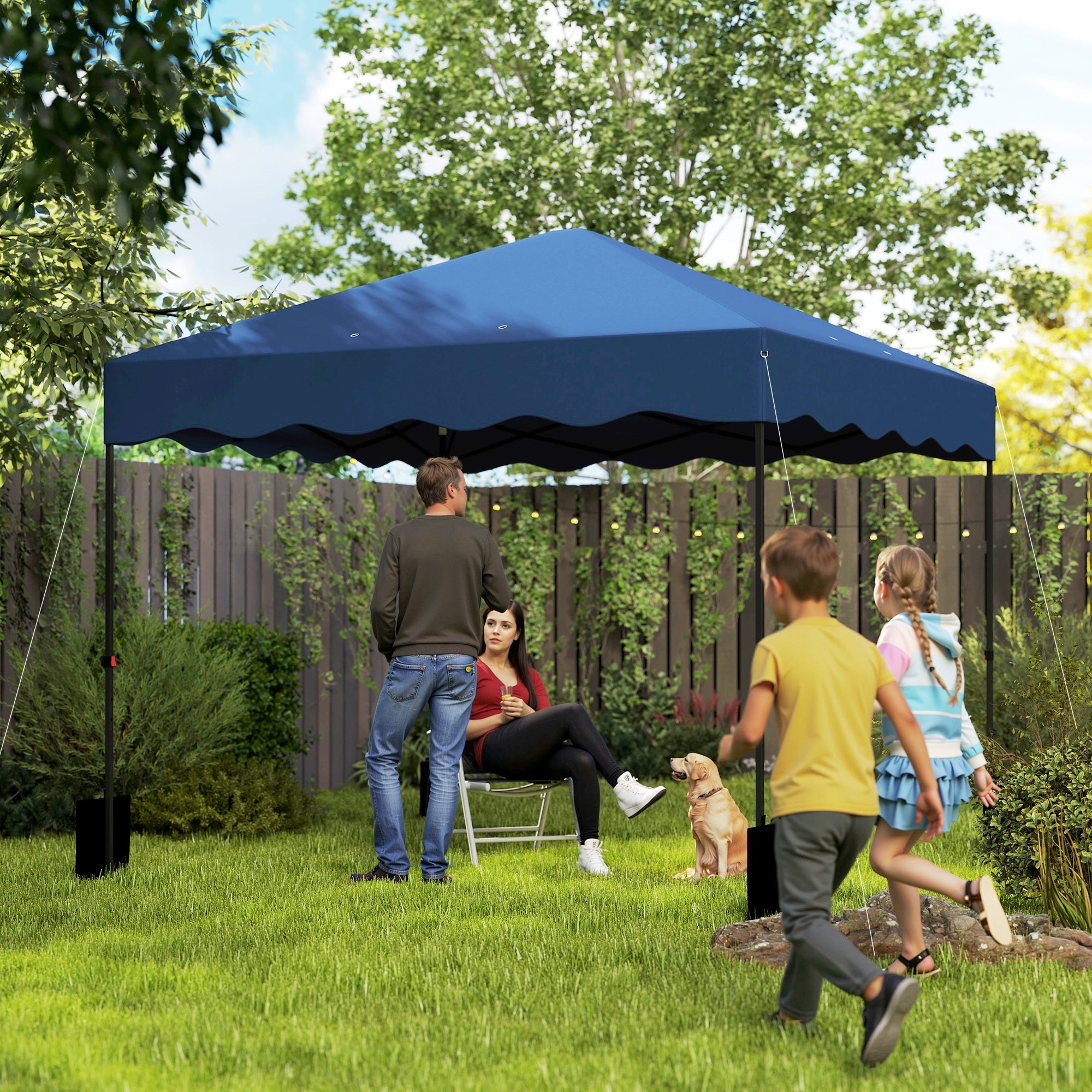Tenda Dobrável Pop UP 3x3 m Azul - Proteção UV50+ e Altura Ajustável
