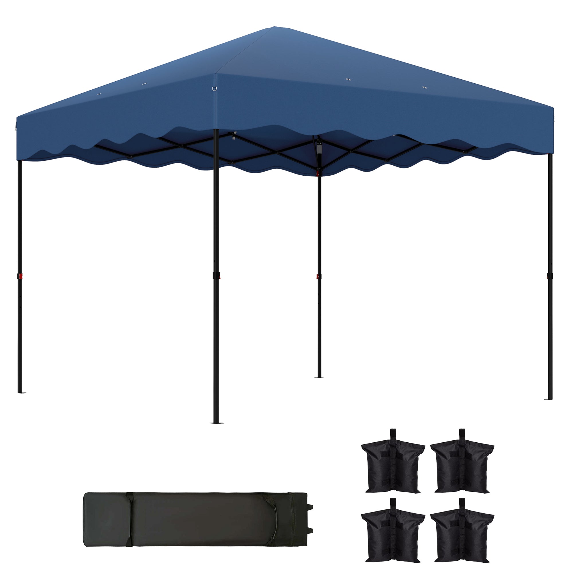 Tenda Dobrável Pop UP 3x3 m Azul - Proteção UV50+ e Altura Ajustável