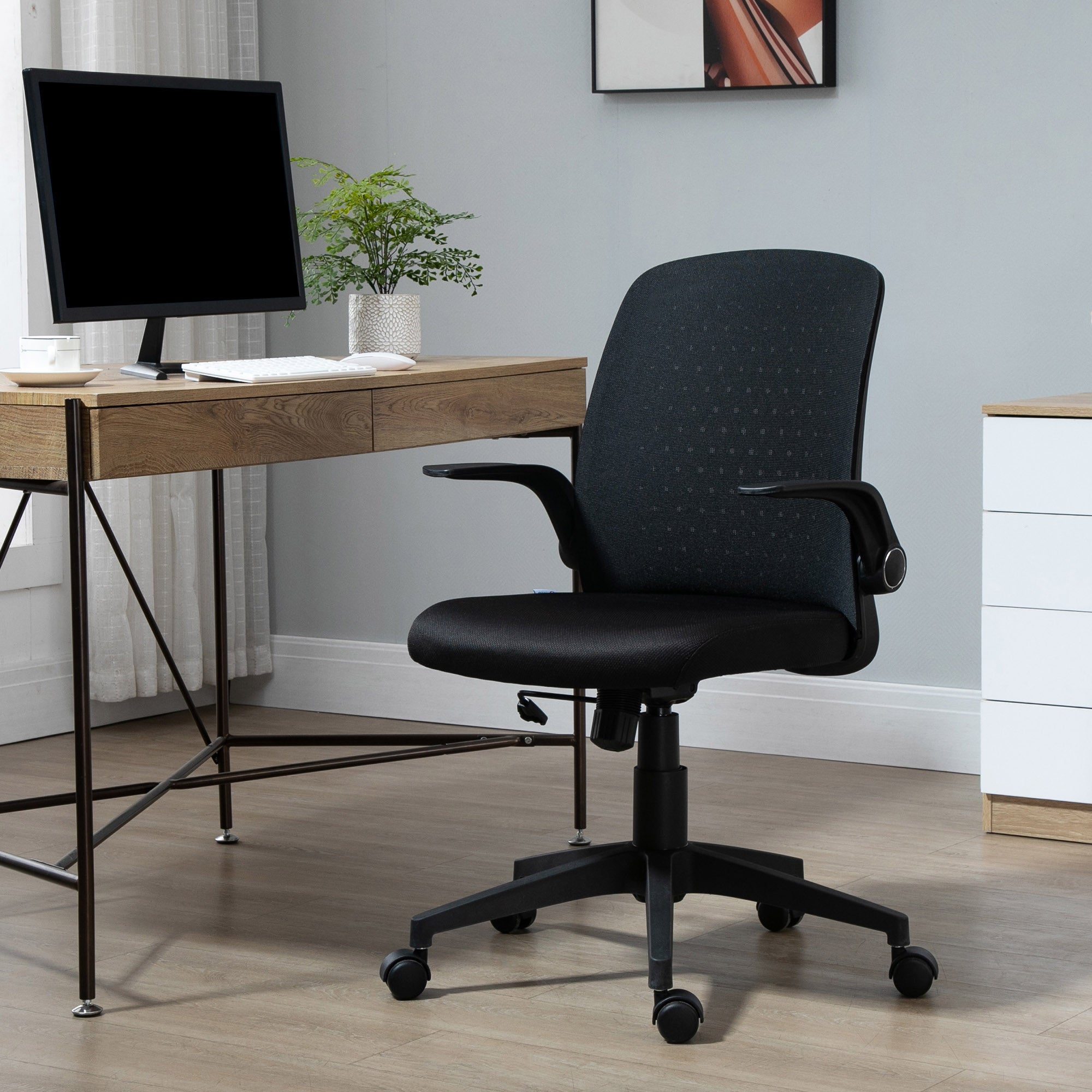 Cadeira de Escritório Ergonômica Preto 57x61x102cm