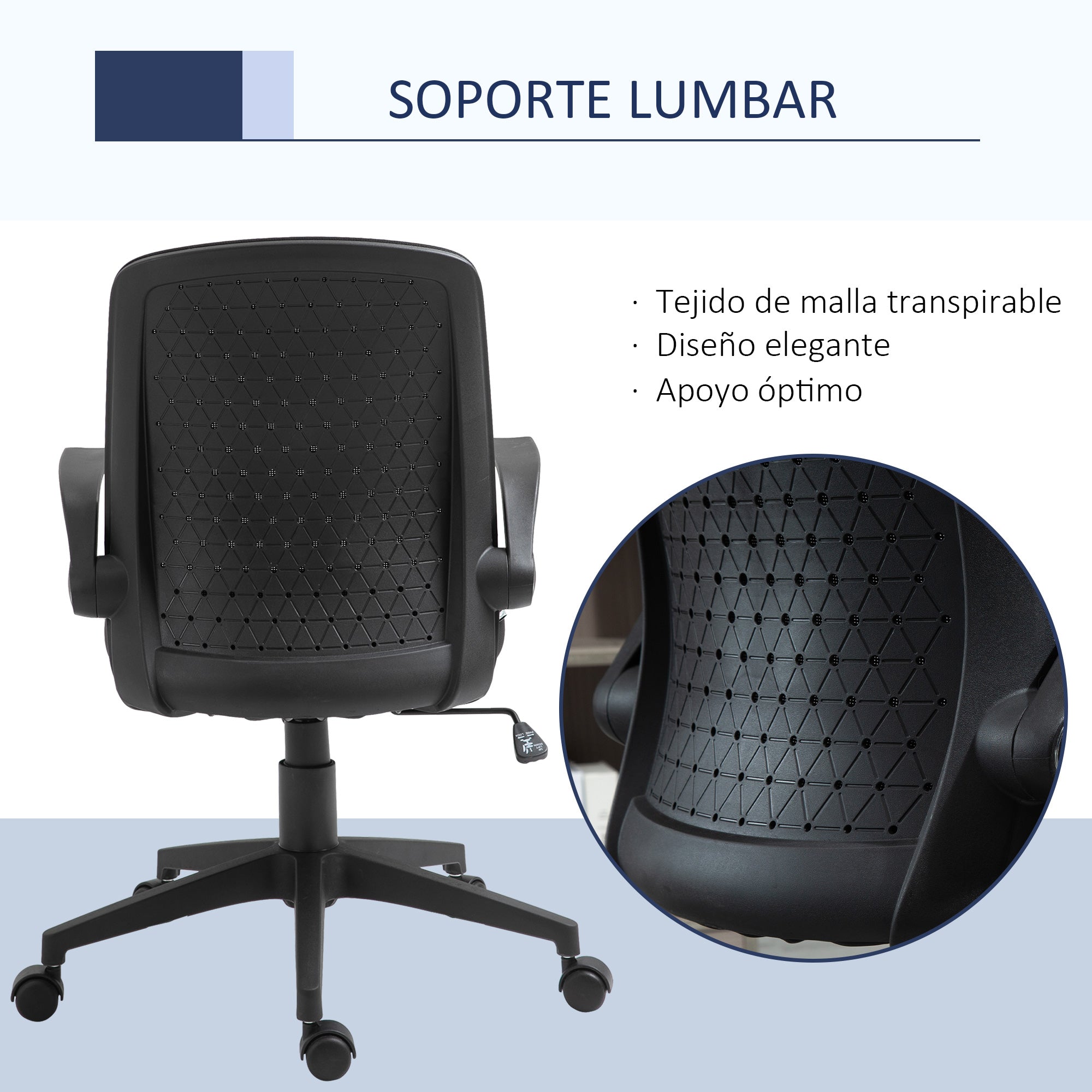Cadeira de Escritório Ergonômica Preto 57x61x102cm