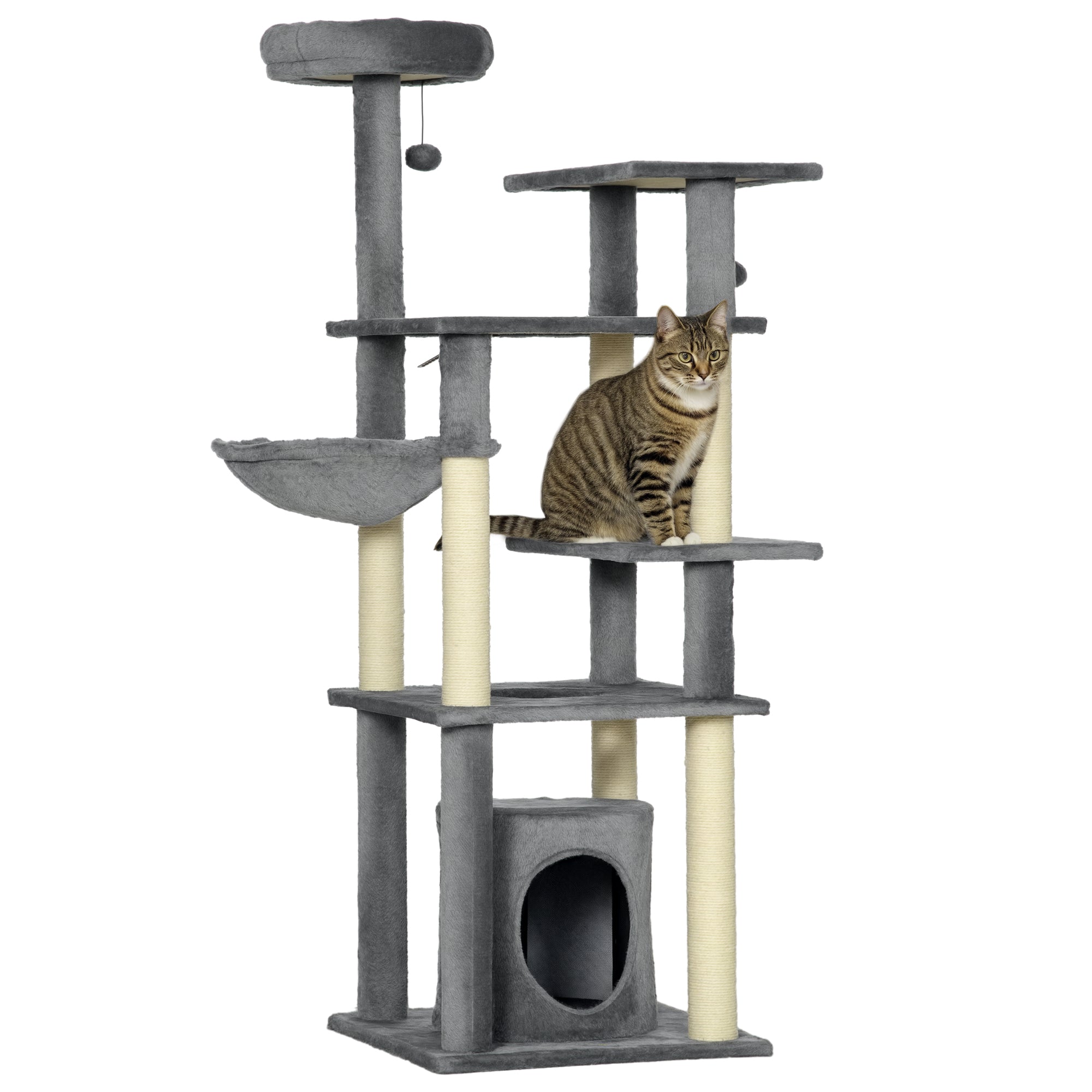 Arranhador para Gatos Grande 144 cm Cinza