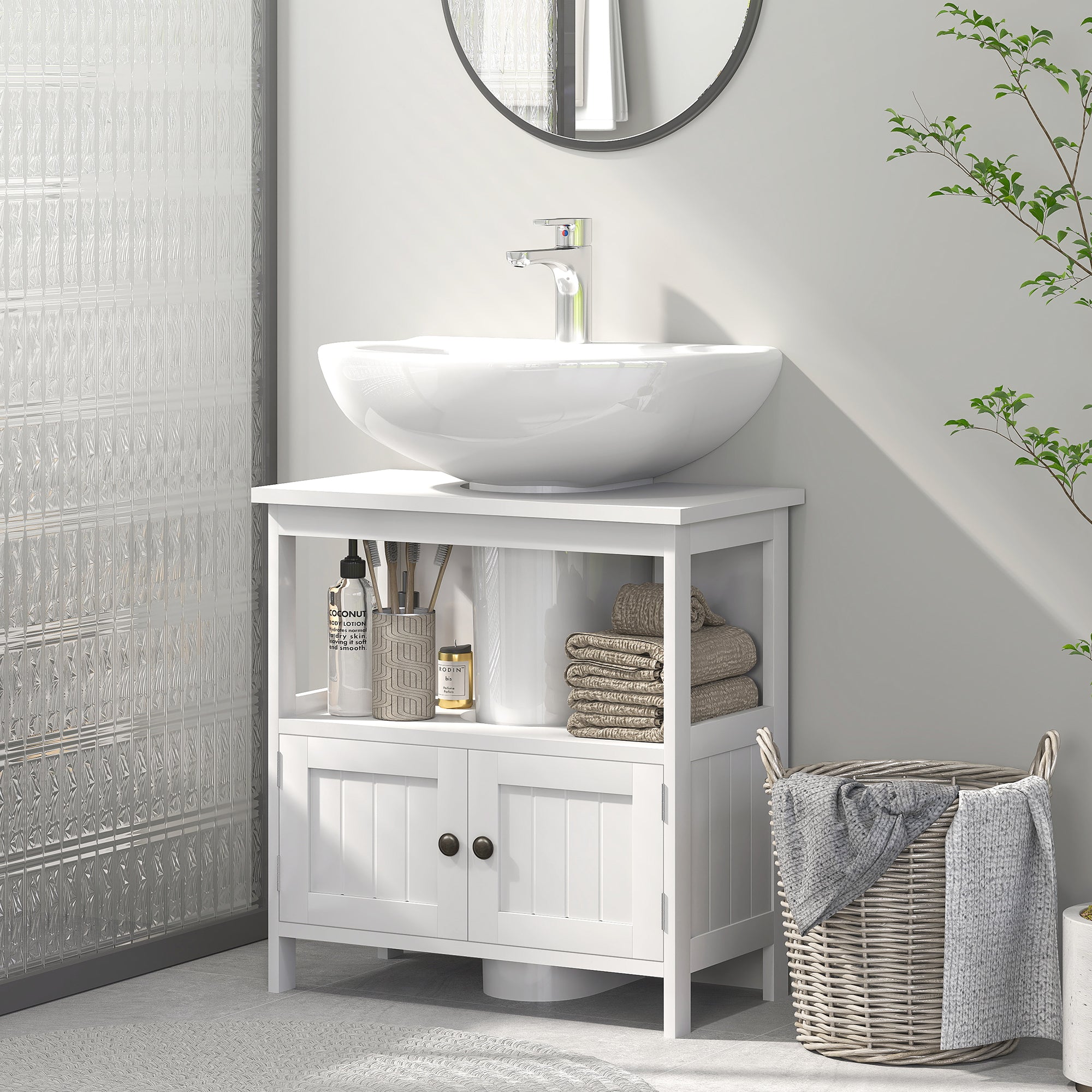 Móvel para Lavatório Branco 60x30x60 cm - Organização e Elegância para a sua Casa de Banho