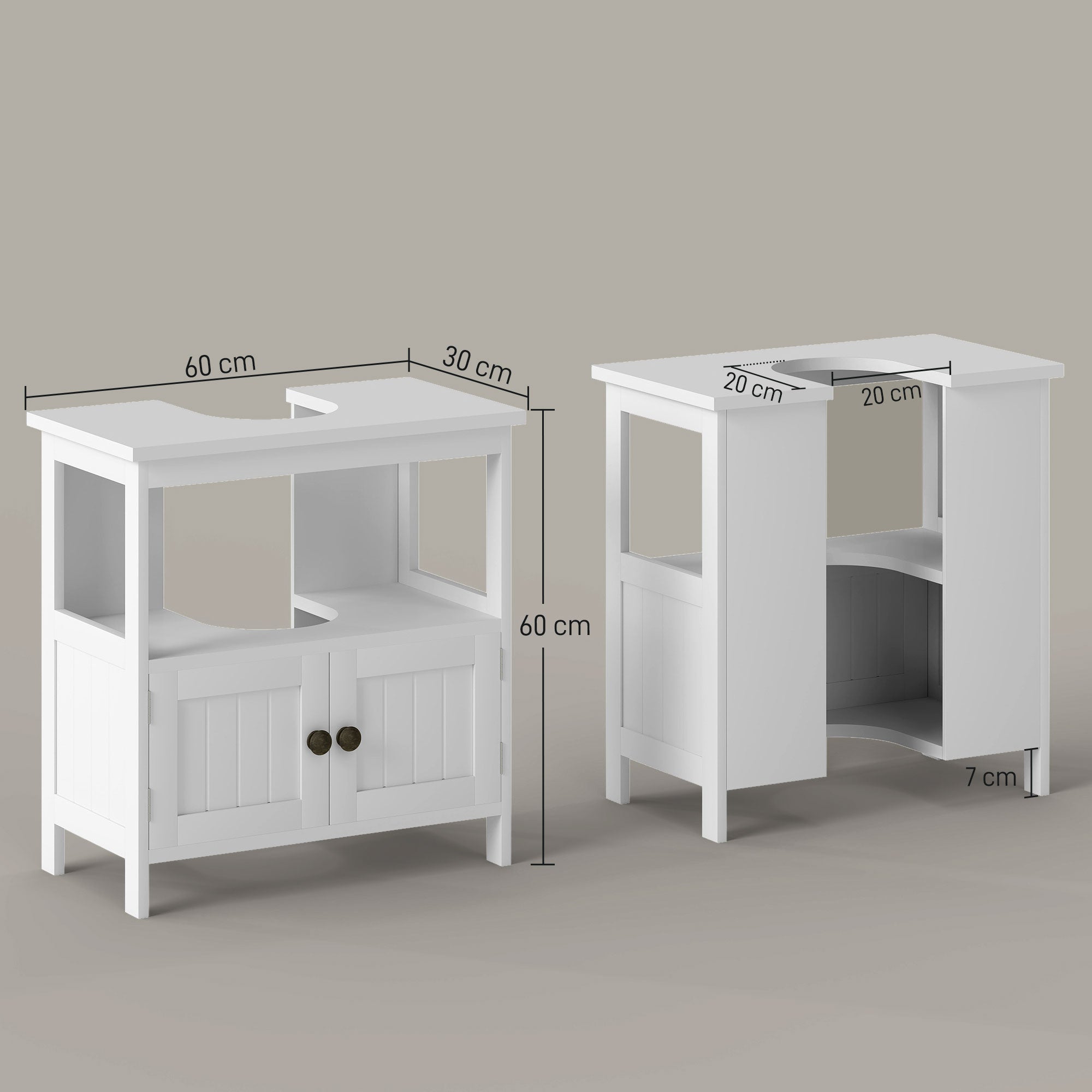 Móvel para Lavatório Branco 60x30x60 cm - Organização e Elegância para a sua Casa de Banho