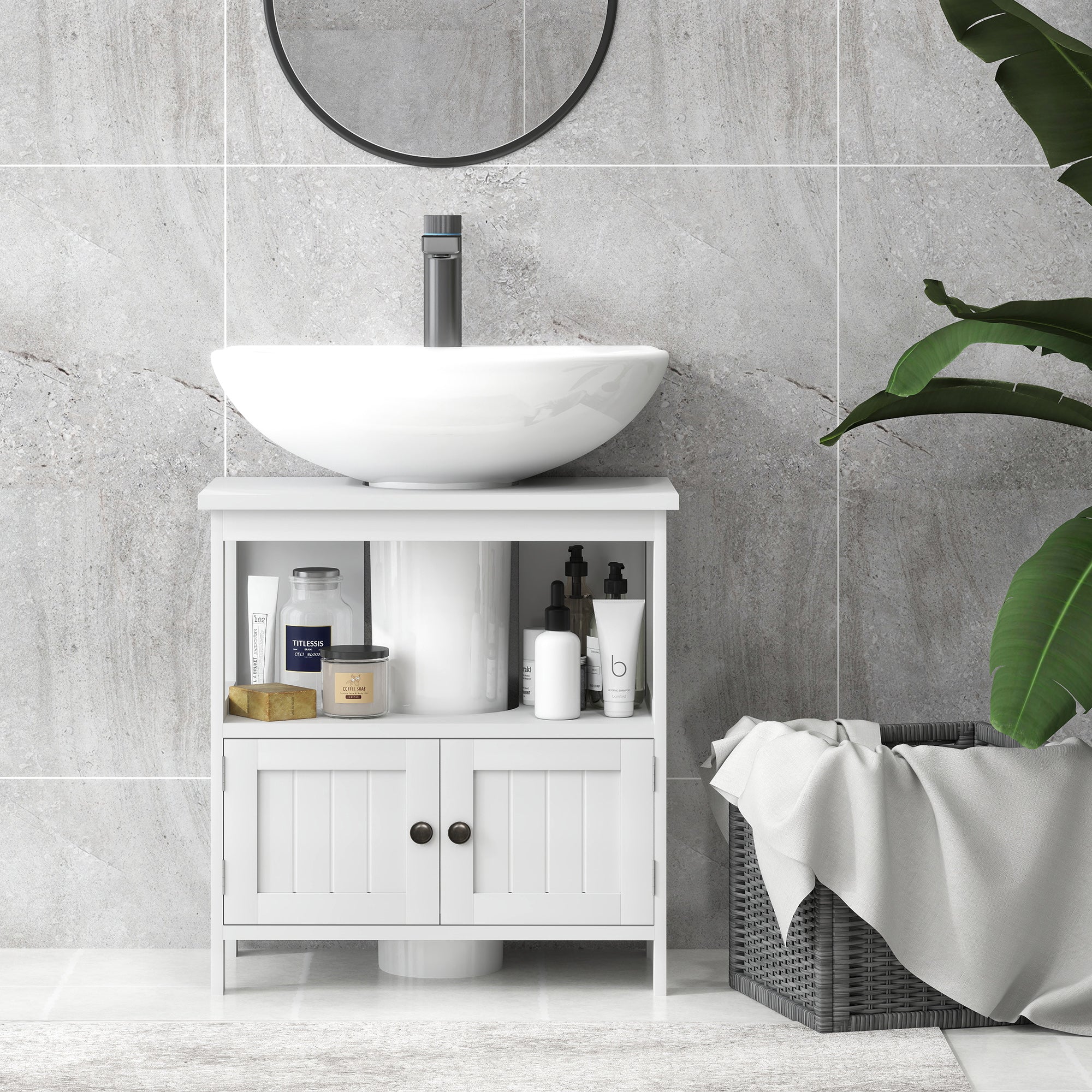 Móvel para Lavatório Branco 60x30x60 cm - Organização e Elegância para a sua Casa de Banho