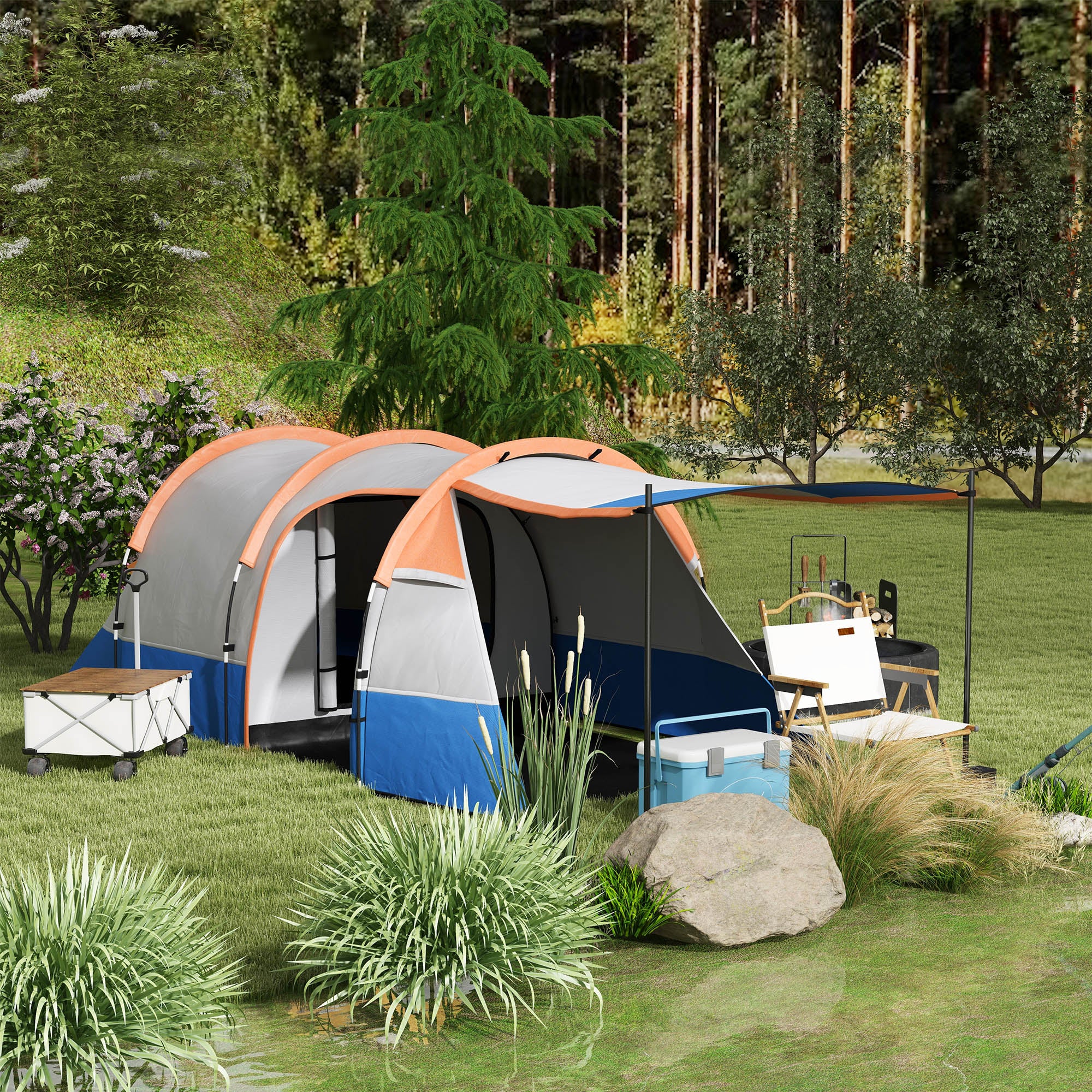 Tenda de Campismo Familiar Multicor 420x200x150 cm