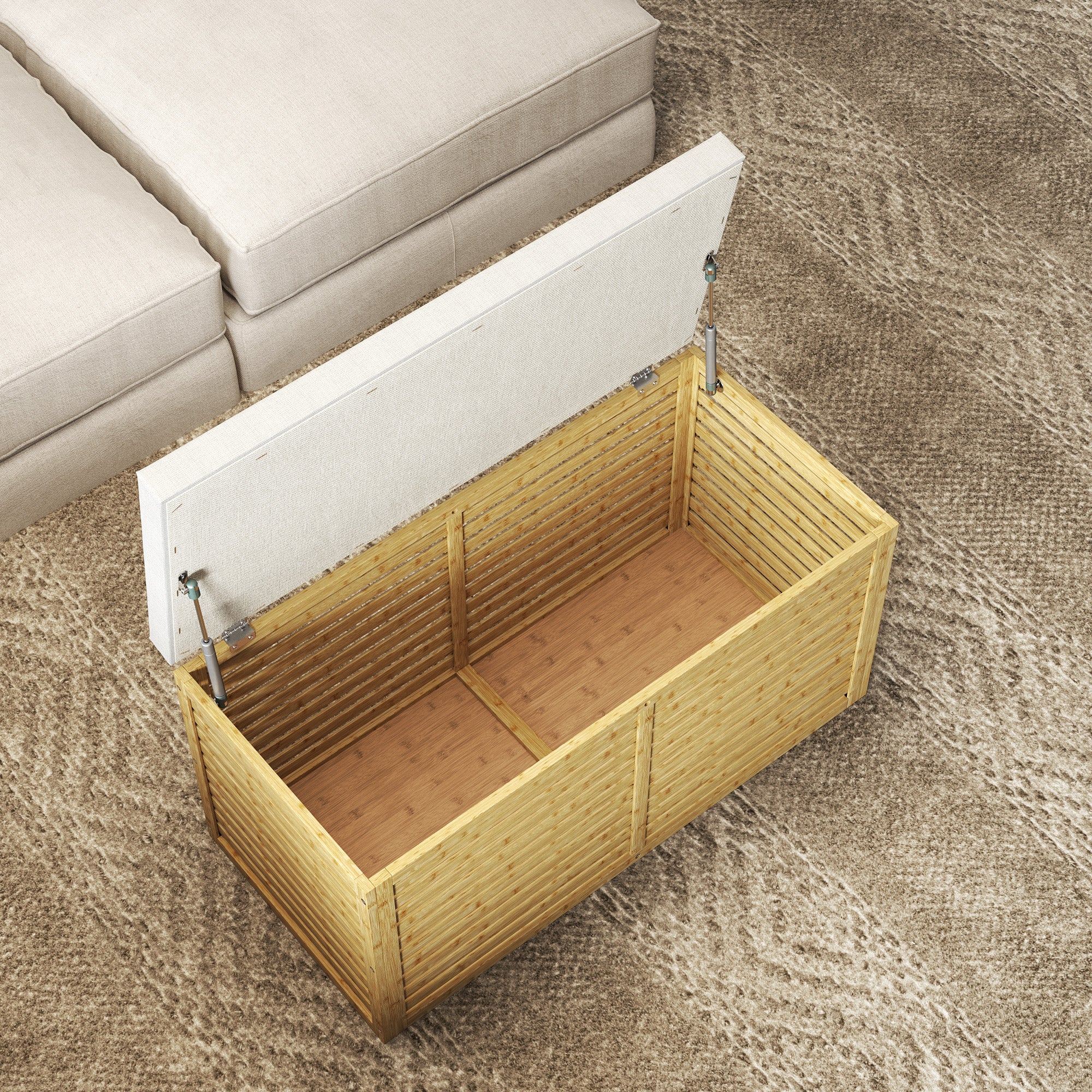 Baú de Arrumação – 90x42x43 cm – Cinzento – Linho (100% poliéster)
