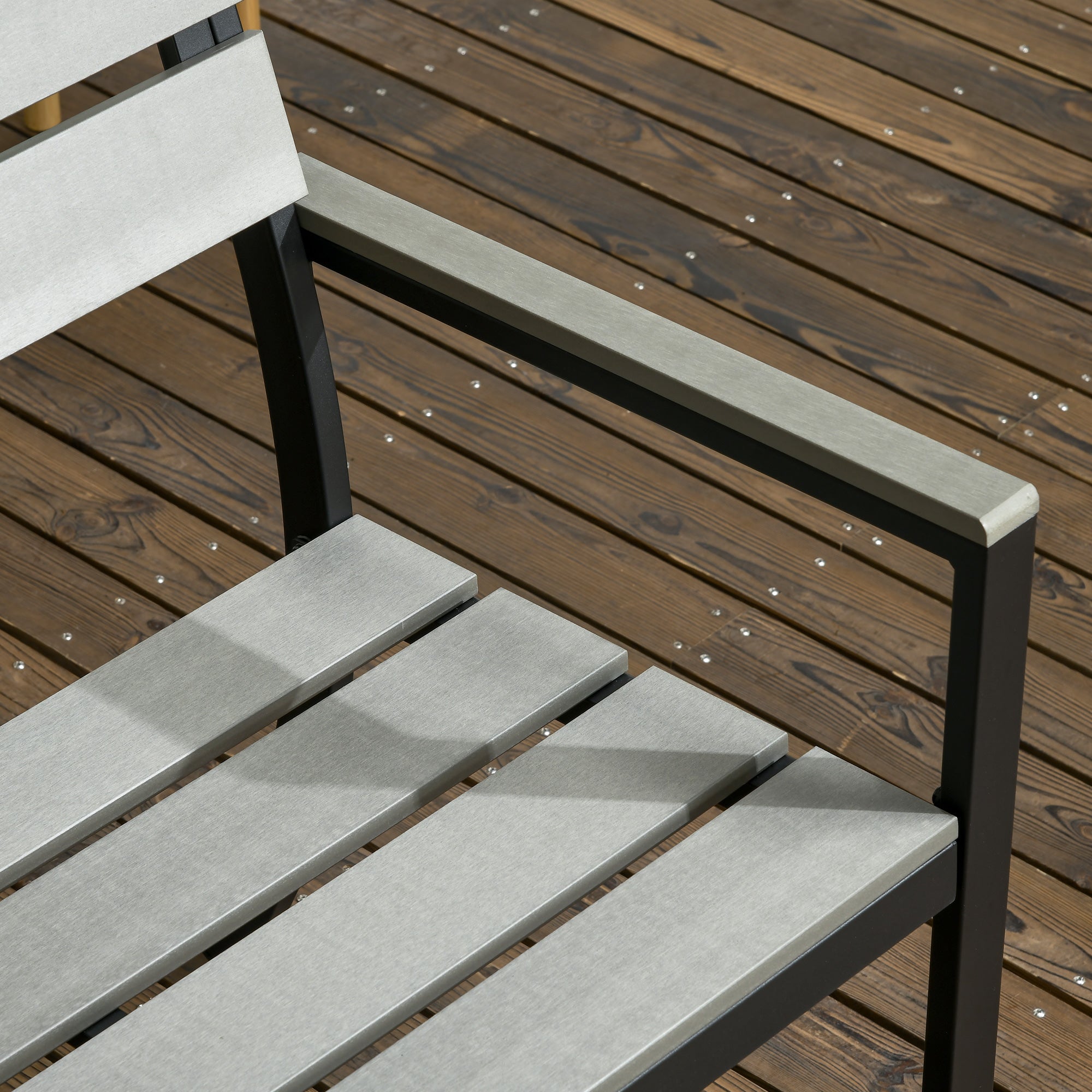 Banco de Jardim 2 Lugares Cinza 122x65x92 cm