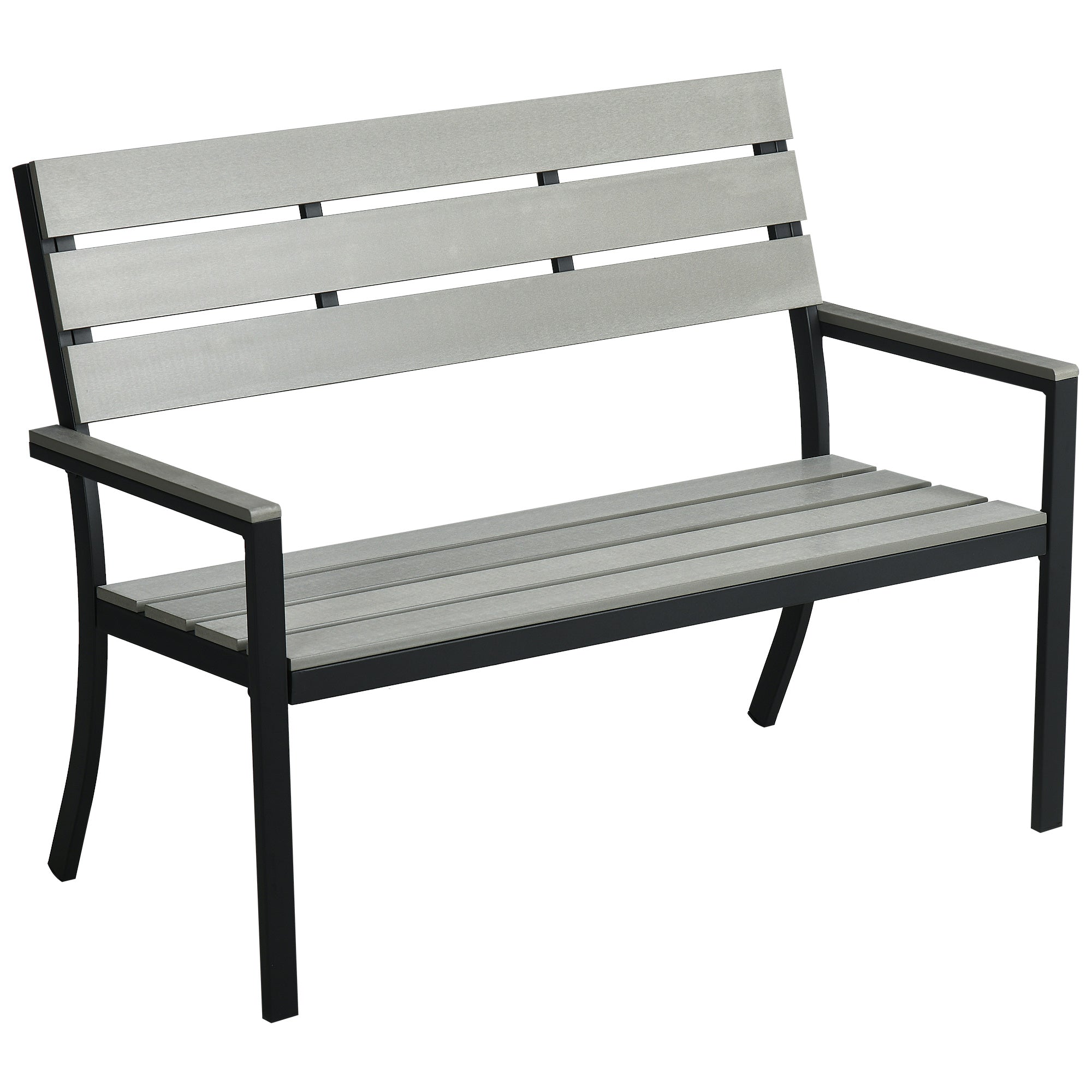 Banco de Jardim 2 Lugares Cinza 122x65x92 cm