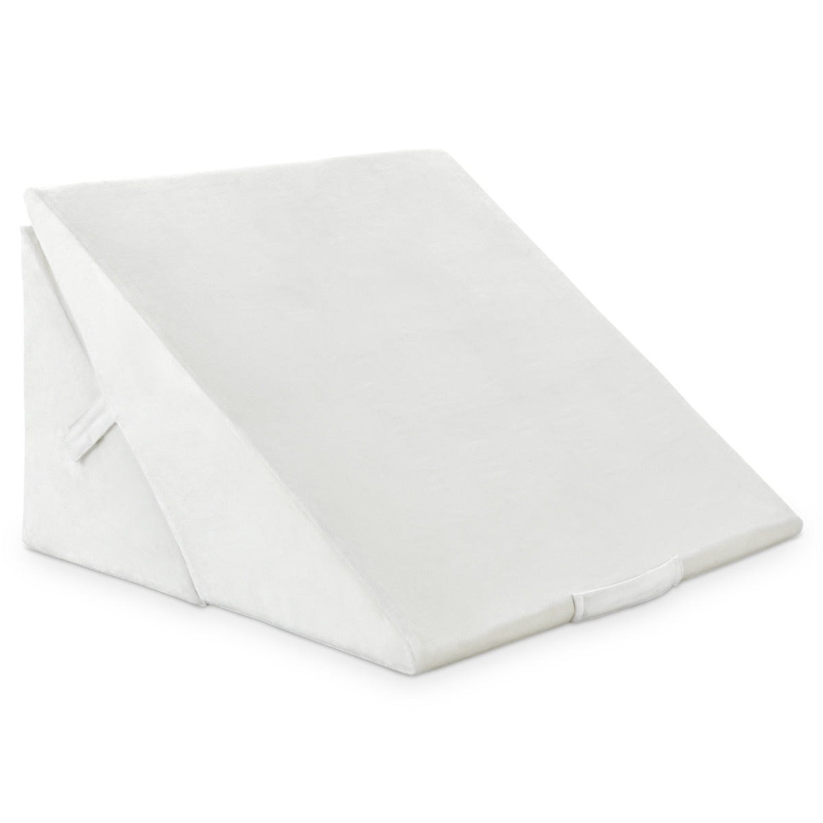 Almofada com Forma de Cunha e Capa Removível Suporte Elevado para Dormir, Descansar e Ler na Cama Branca 58 x 50,5 x 36 cm