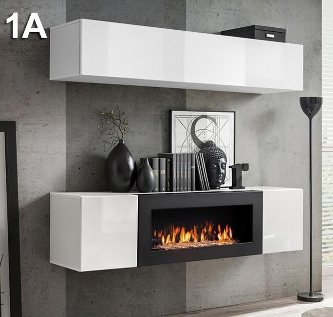 Conjunto de móveis Kaira 1A branco (1,6m)