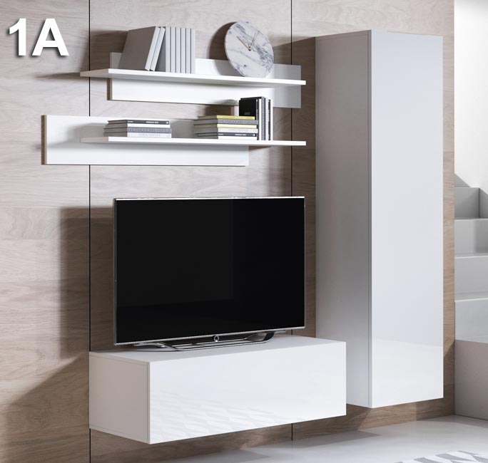 Conjunto de móveis Leiko 1A branco (1,6m)