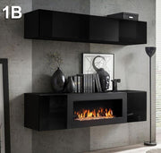 Conjunto de móveis Kaira 1B preto (1,6m)