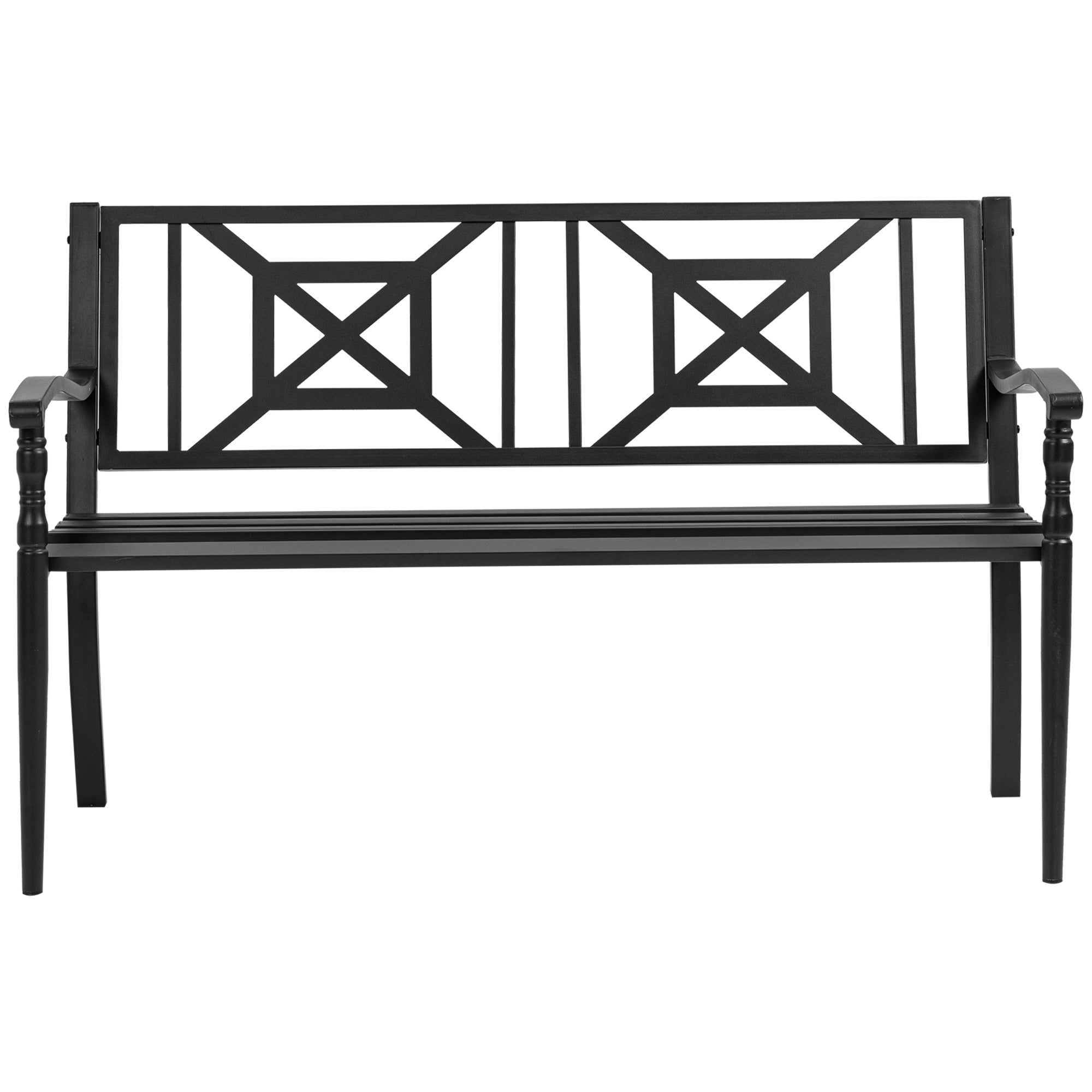 Banco de Jardim 2 Lugares Preto 128x62,5x81,5cm
