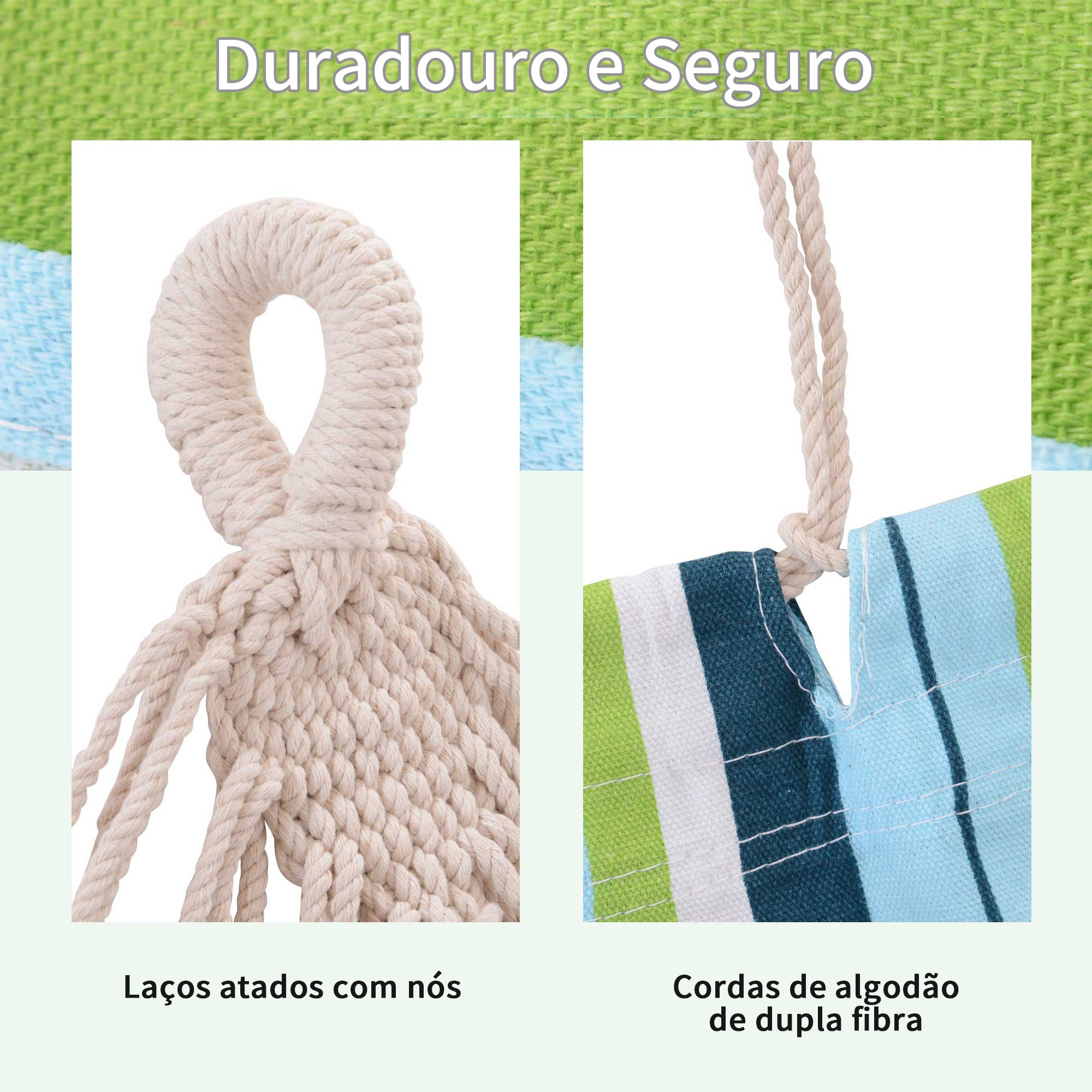 Cama Rede de Algodão 210x150 cm Multicor para Jardim