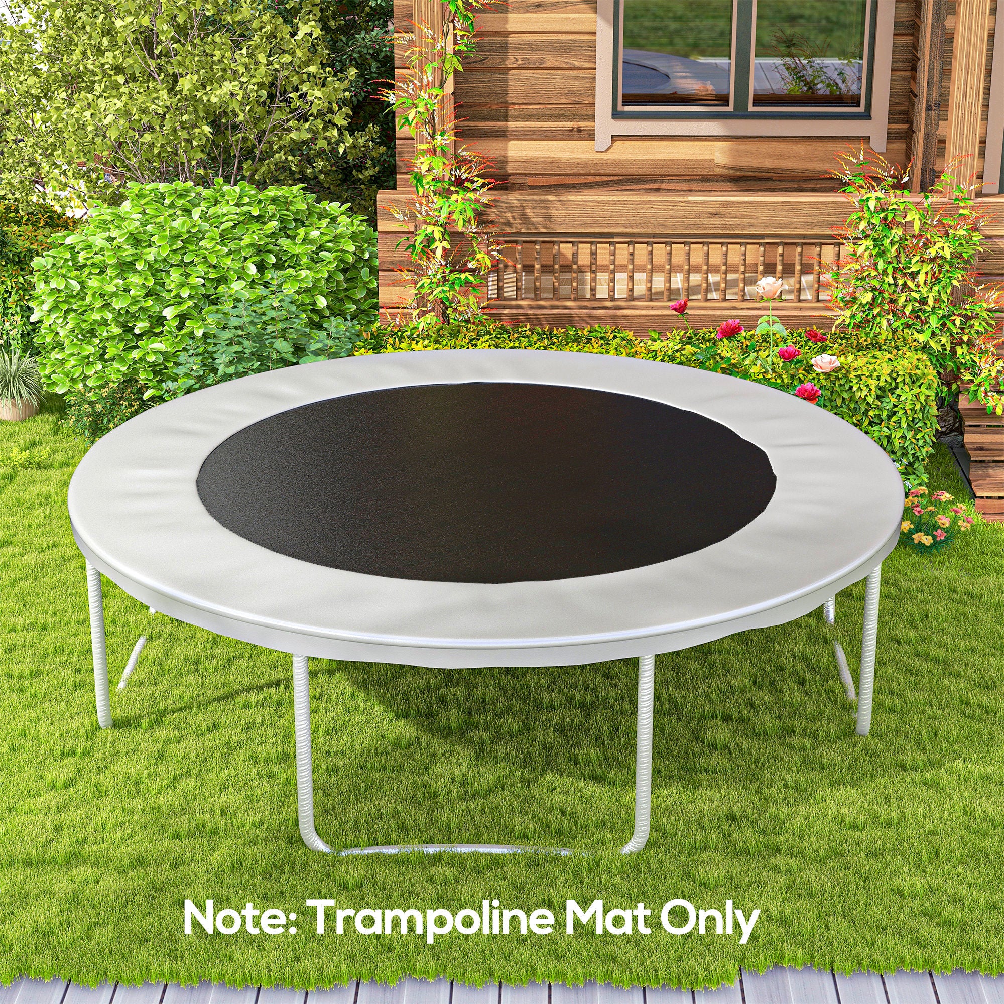 Tapete de Substituição para Trampolim Redondo Ø323 cm Cor Preto