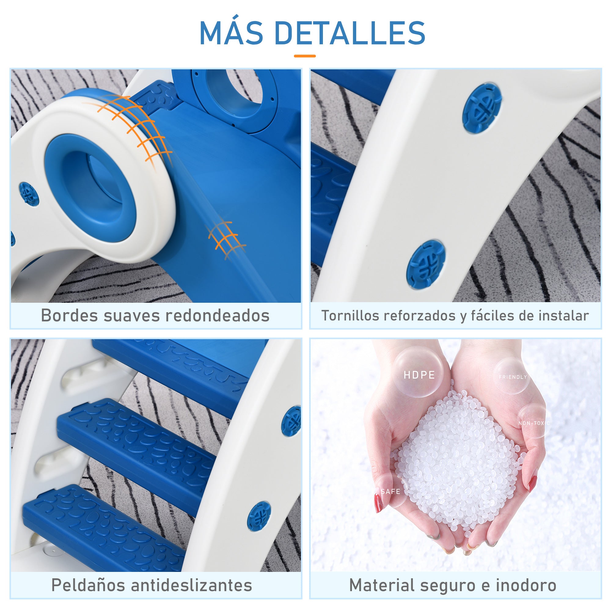 Escorrega Infantil Dobrável 120x50x56 cm - Azul