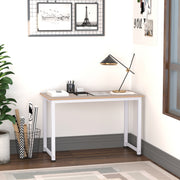 Secretária Moderna Mesa de Estudo 120x60x76 cm Branco e Madeira