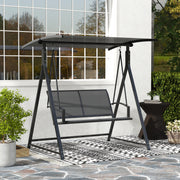 Baloiço de Jardim 2 Lugares Cinza Escuro 160x112x162 cm