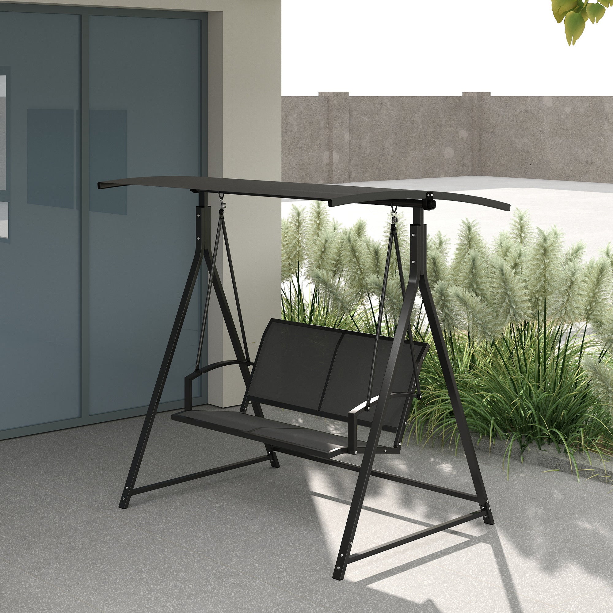 Baloiço de Jardim 2 Lugares Cinza Escuro 160x112x162 cm