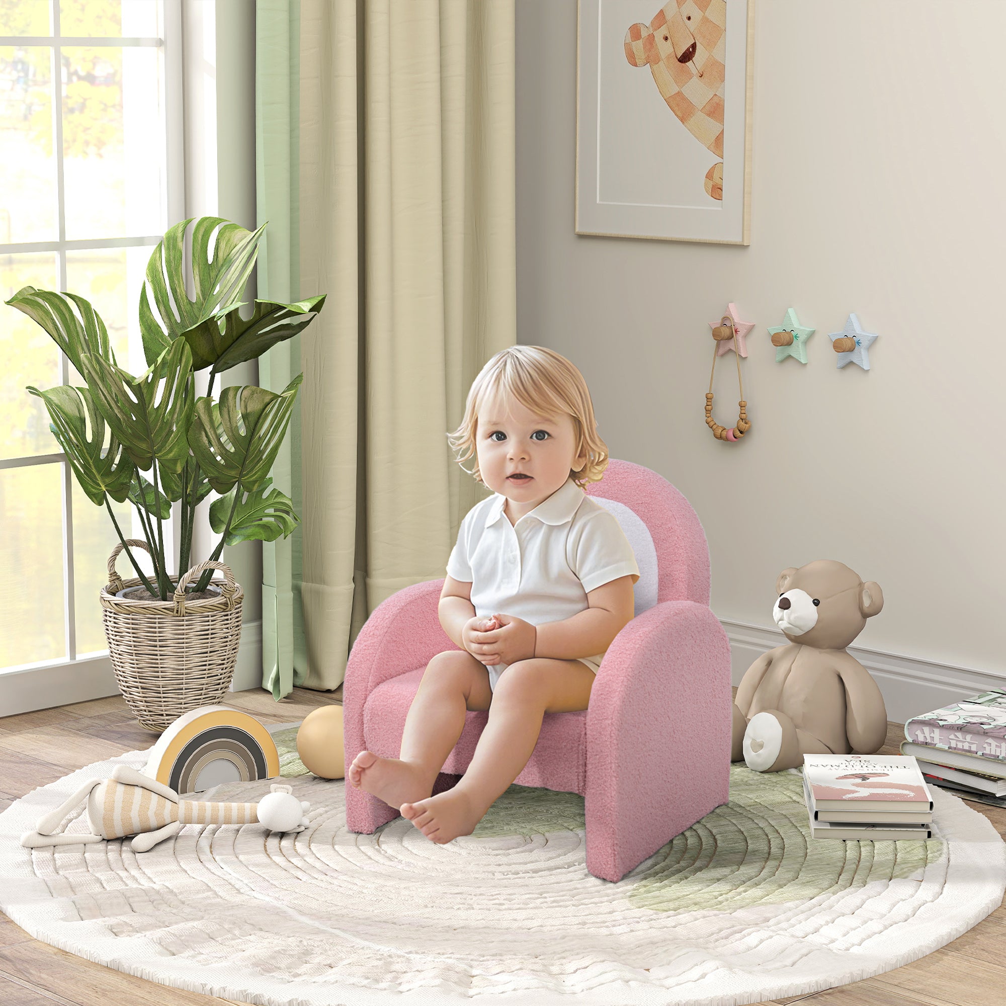 Poltrona Infantil Arco-Íris Rosa 45x41x52 cm