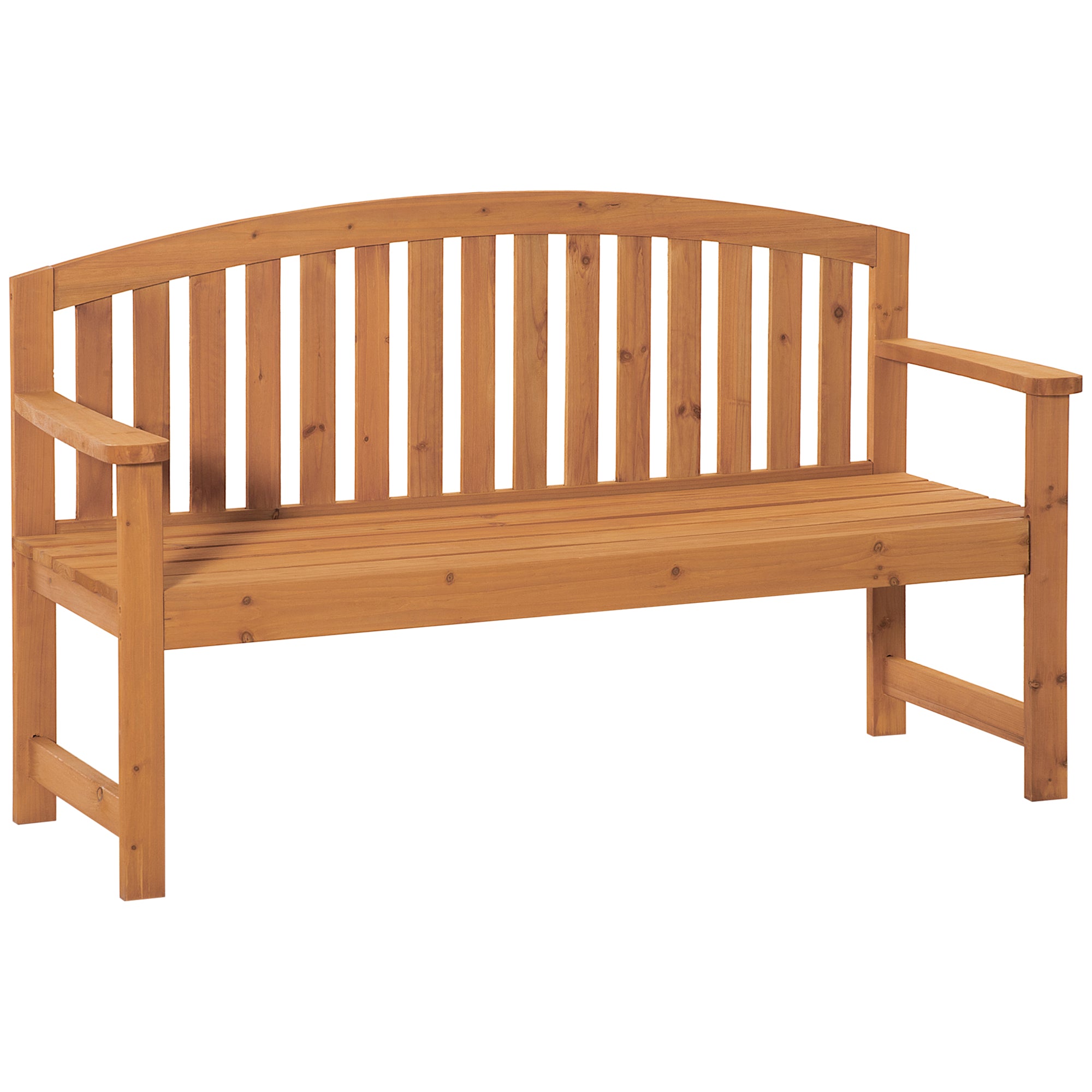 Banco de Jardim 3 Lugares 140x50x85 cm Cor de Madeira Natural