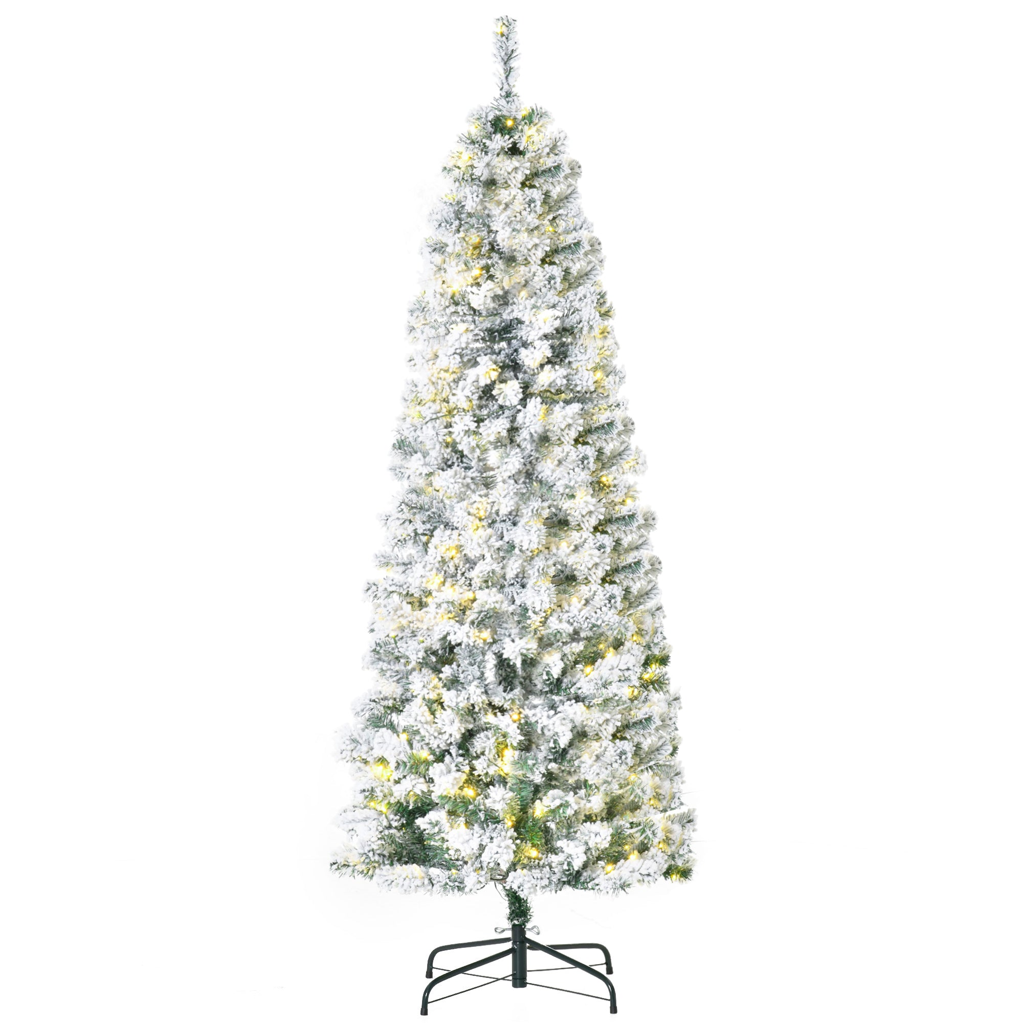 Árvore de Natal Artificial 180cm Verde com Luzes LED e Efeito Nevado