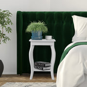 Par de Mesas de Cabeceira de 2 Níveis com Pernas Curvas Mesas de Apoio para Quarto, Sala de Estar e Sala de Estar 40 x 40 x 60 cm Branco