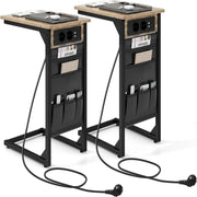 Conjunto de 2 Mesas Auxiliares em C – Cor Castanho – Metal