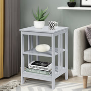 Mesinhas de Cabeceira com Barras de Reforço e Estrutura Estável para Quarto Sala Corredor 40 x 40 x 61 cm Branco