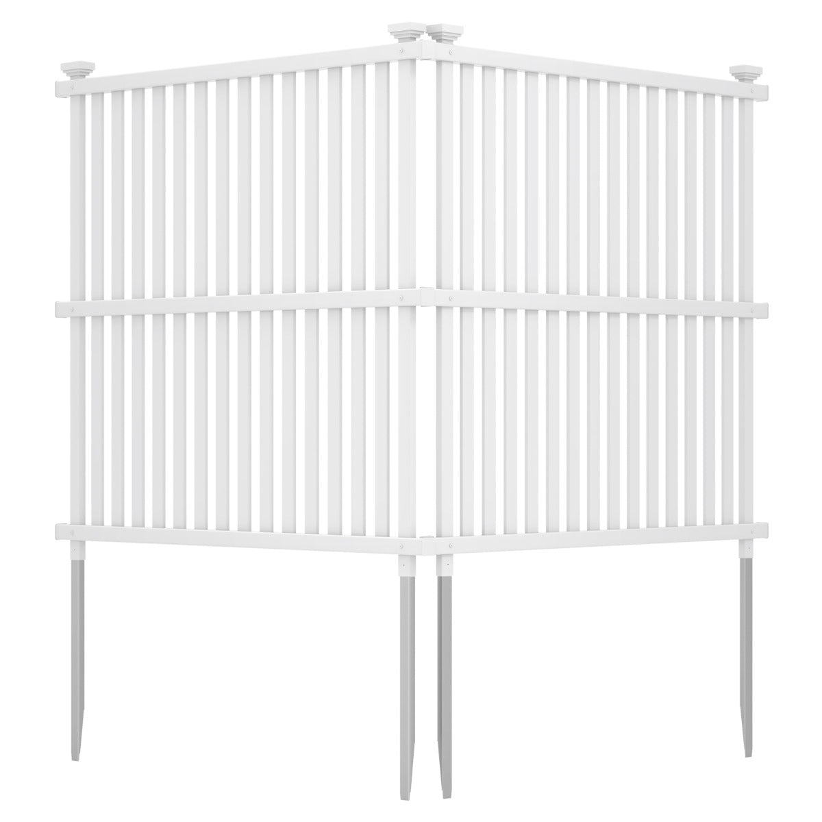 Conjunto de 2 Painéis de Cerca para Ar Condicionado 113 x 114 cm Branco - Ideal para Privacidade e Decoração Exterior