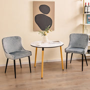 Jogo de 2 Cadeiras de Jantar – 60 x 52 x 80 cm – Cinzento – Metal e Veludo