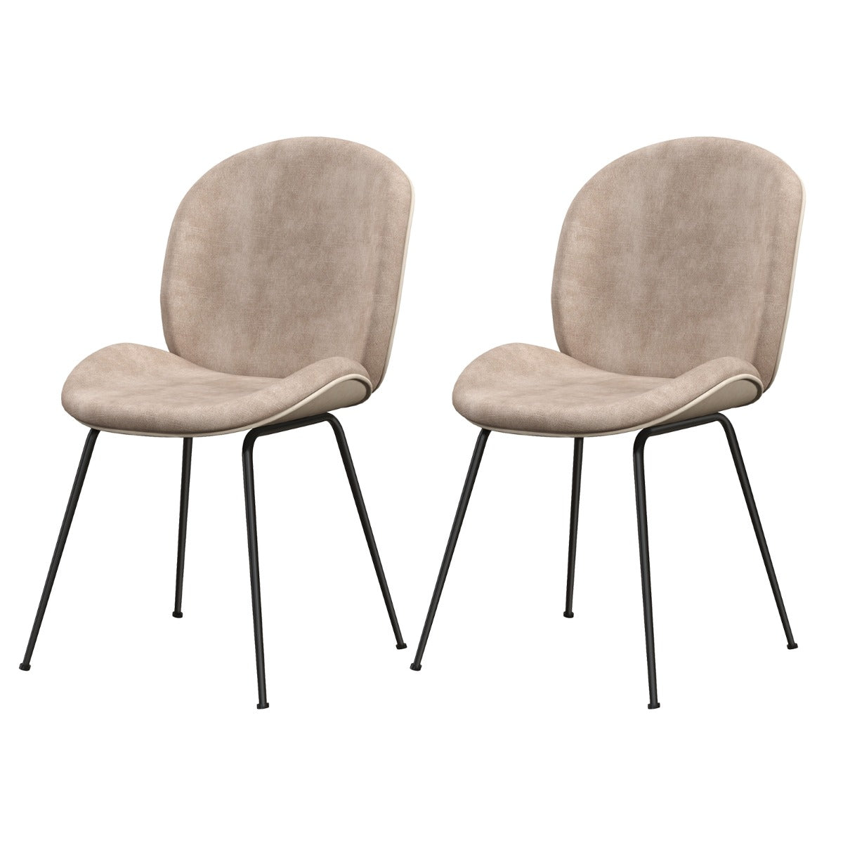 Jogo de 2 Cadeiras de Jantar – 49 x 65 x 87 cm – Café – Veludo e Metal