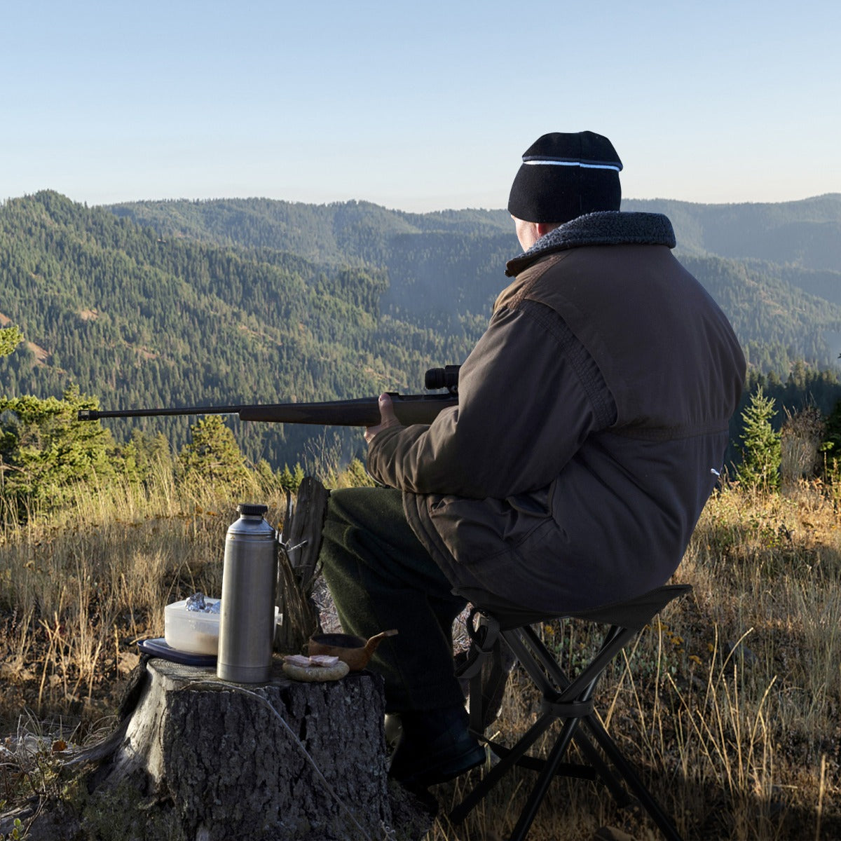 Conjunto de 2 Banquetas Dobráveis de Campismo – 32 x 32 x 40 cm – Camuflagem – Metal e Tecido Oxford