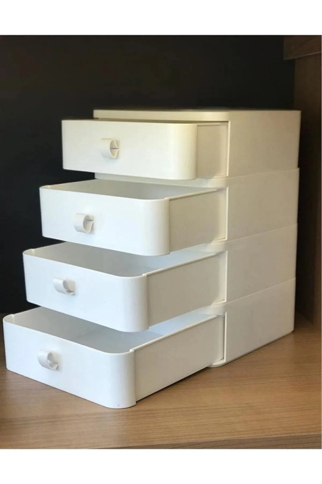 Organizador de Maquilhagem – 21 x 21 x 16 cm – Branco – Plástico