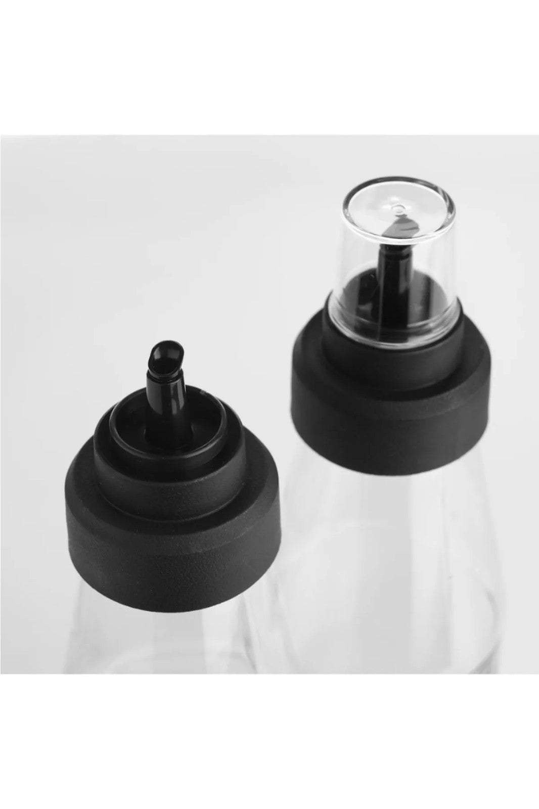 Conjunto de dispensadores de óleo – 8 x 8 x 28 cm – Transparente – Vidro