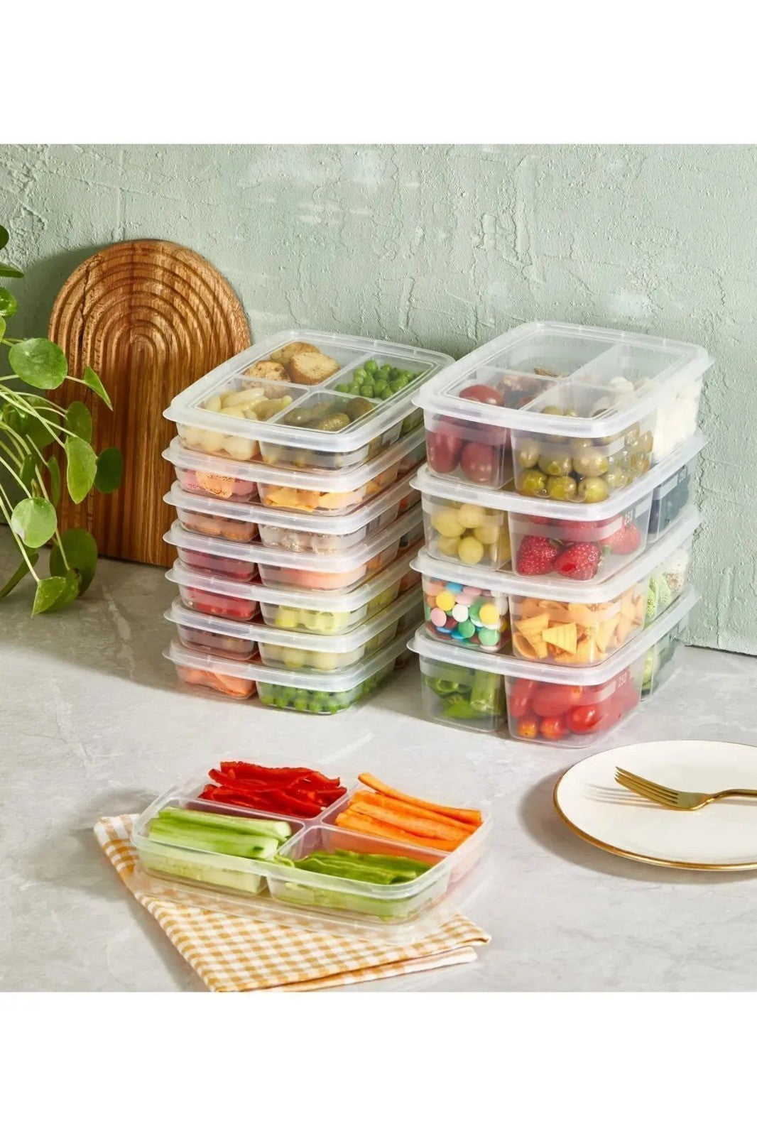 Conjunto de caixas de armazenamento – 15,5 x 21 x 3,5 cm, 7 x 21 x 16 cm – Transparente – Plástico