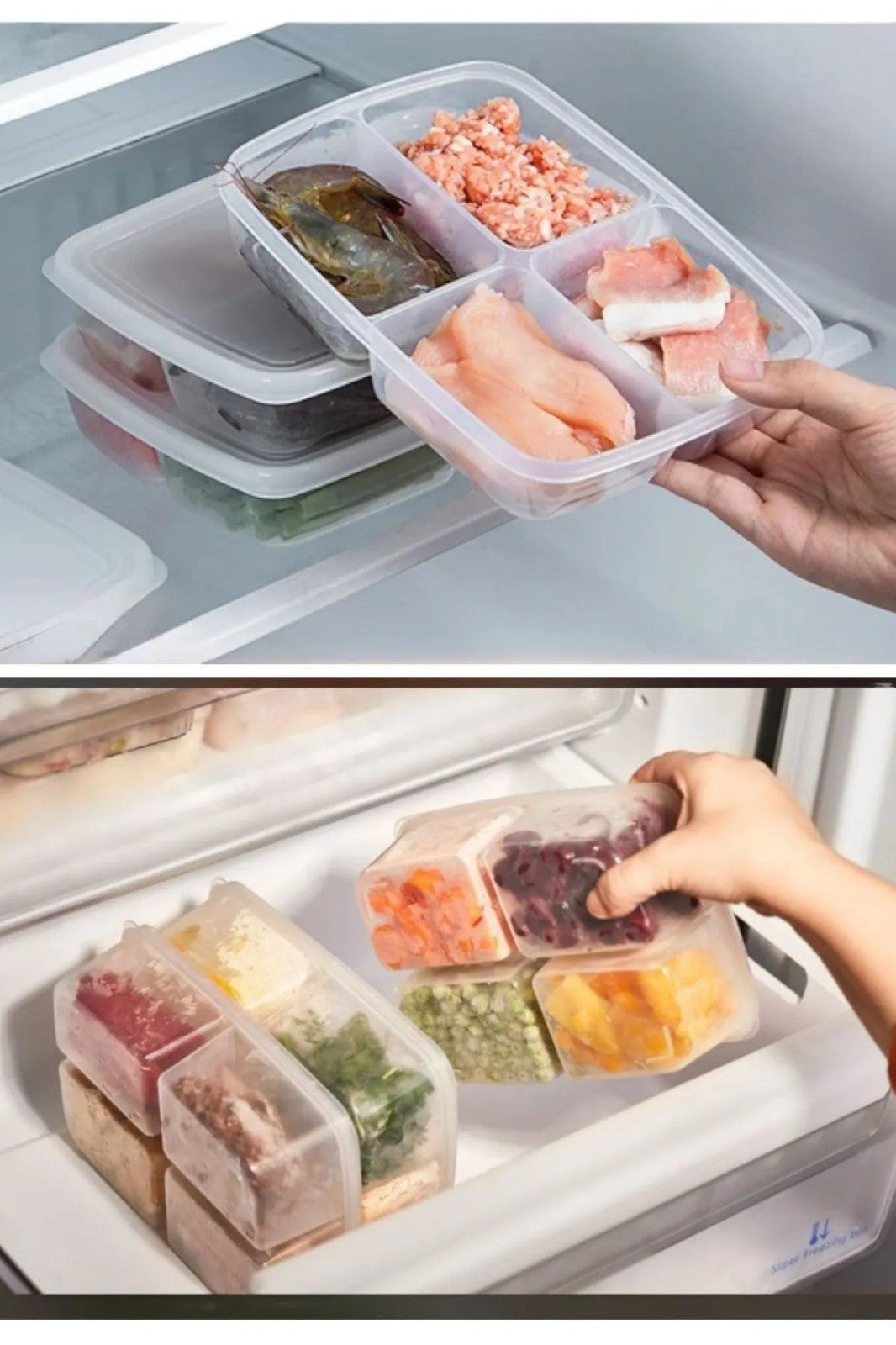 Conjunto de caixas de armazenamento – 15,5 x 21 x 3,5 cm, 7 x 21 x 16 cm – Transparente – Plástico